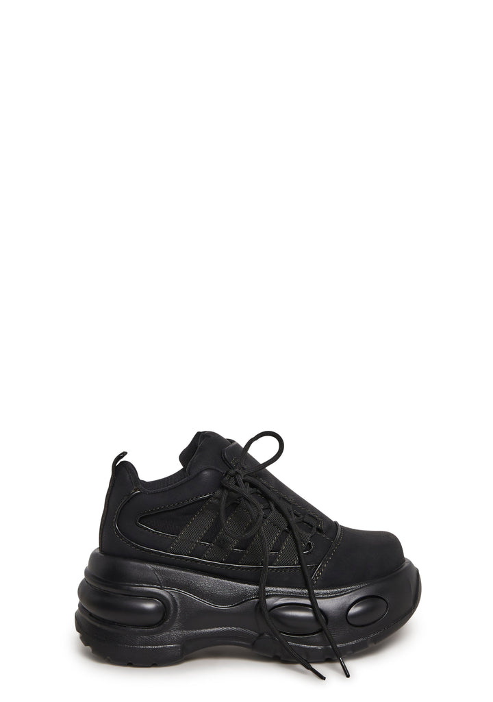 Drift Side Lace Platform Sneaker - Black
