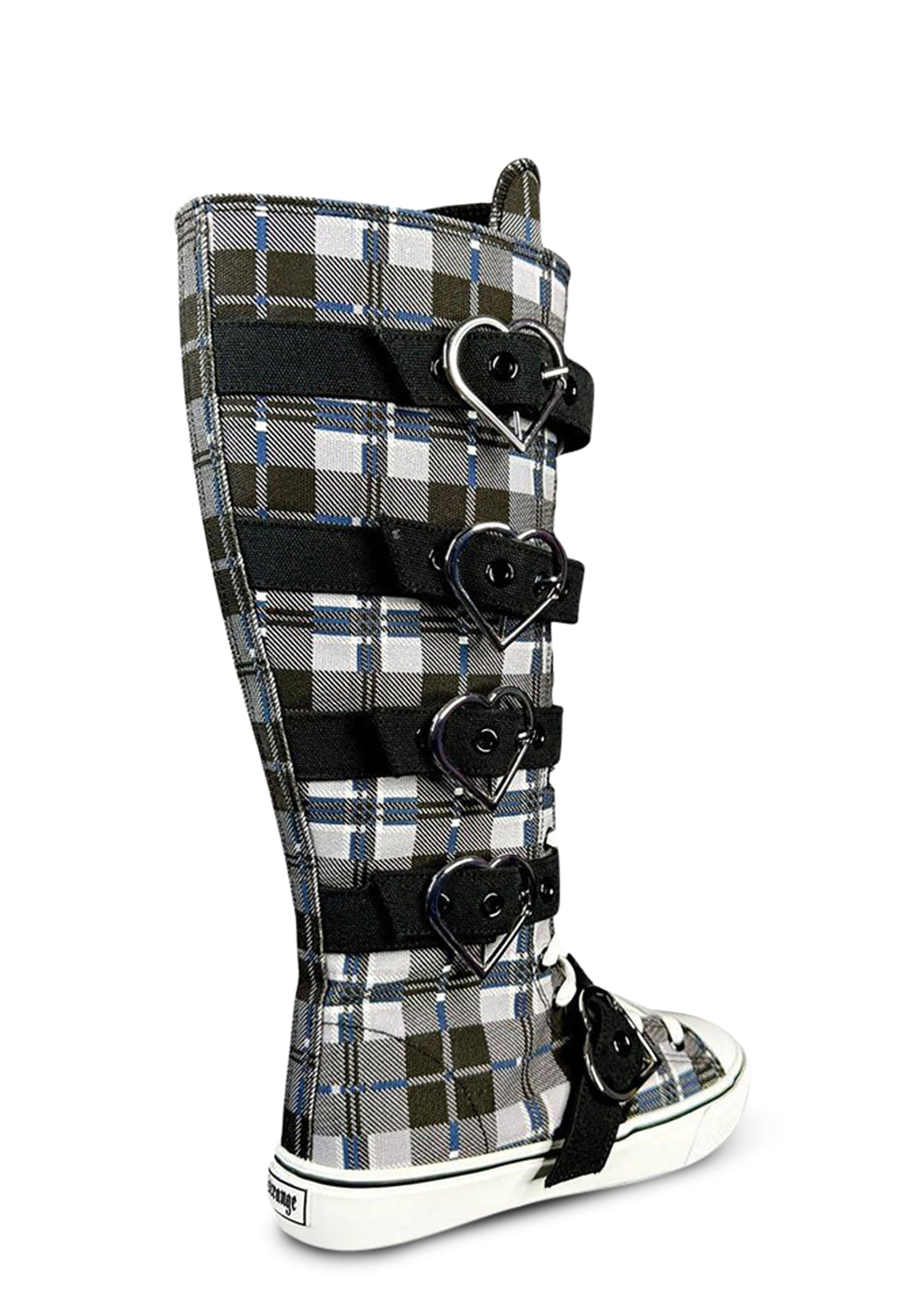 Rawr XD Plaid Knee High Sneakers - Black