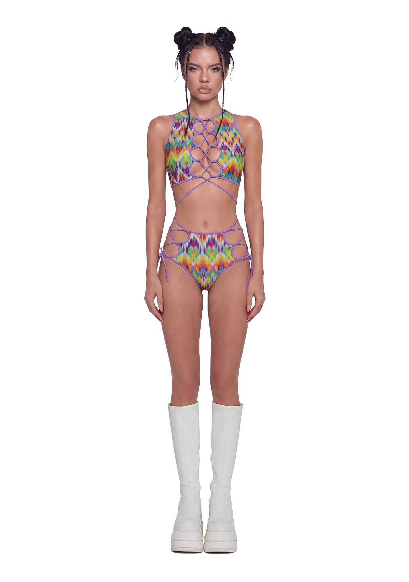 Neon Pop Lace Up Bottoms - Multi