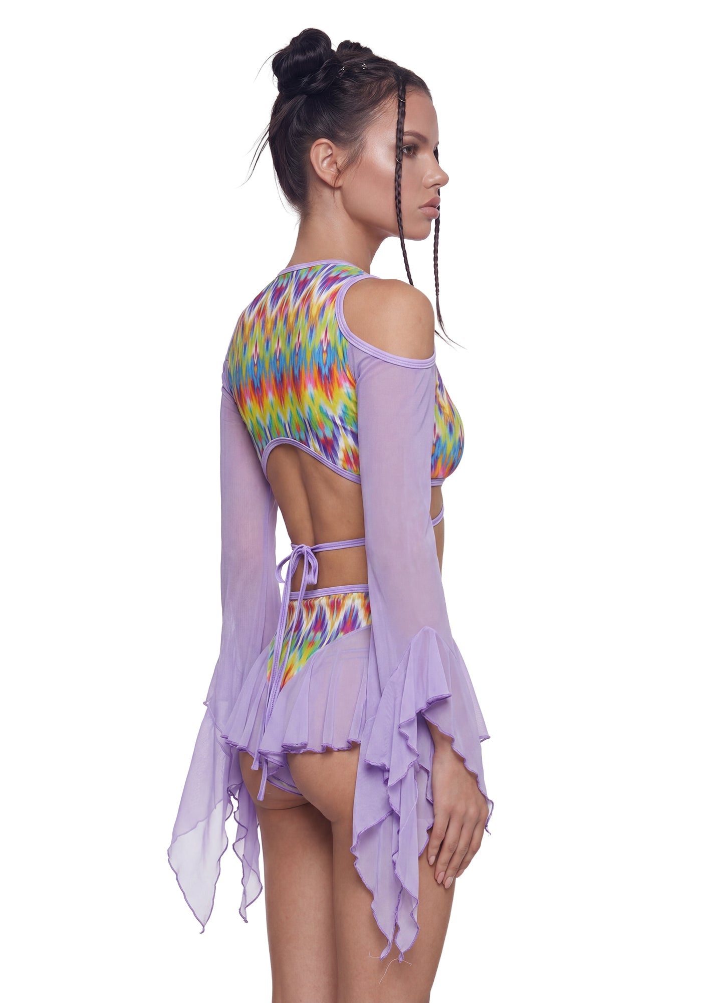 Neon Pop Mesh Long Sleeve Top
