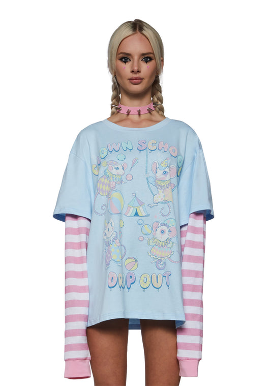 Clown School Layered Long Sleeve Tee