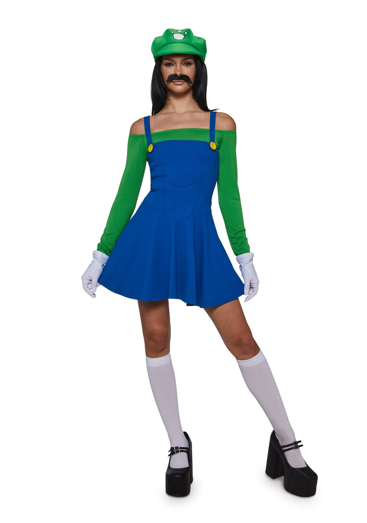 Plumber Bros Dress Costume - Green