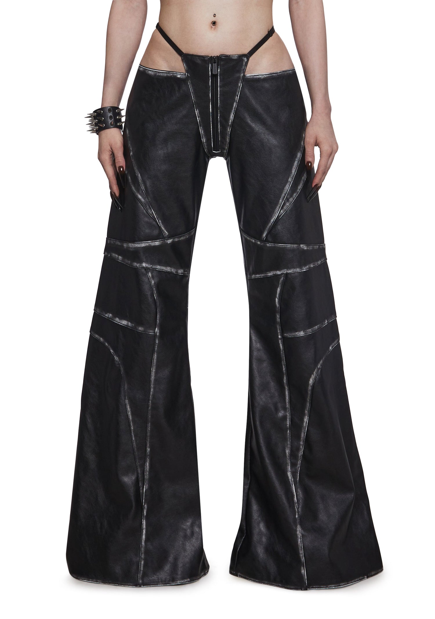 Oversize Thong Pants Black Washed