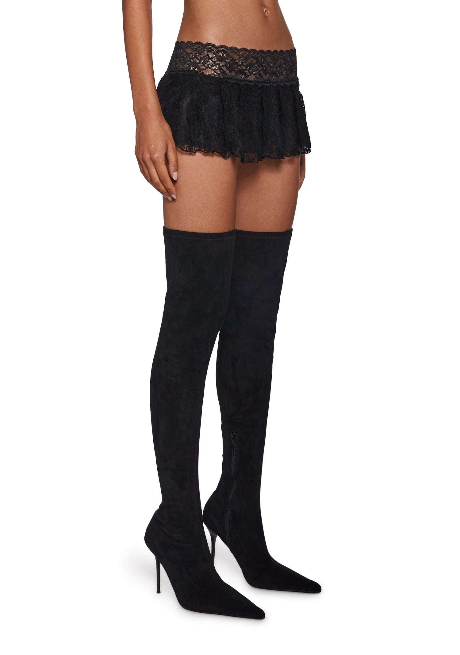 Fierce Flirt Lace Skirt - Black