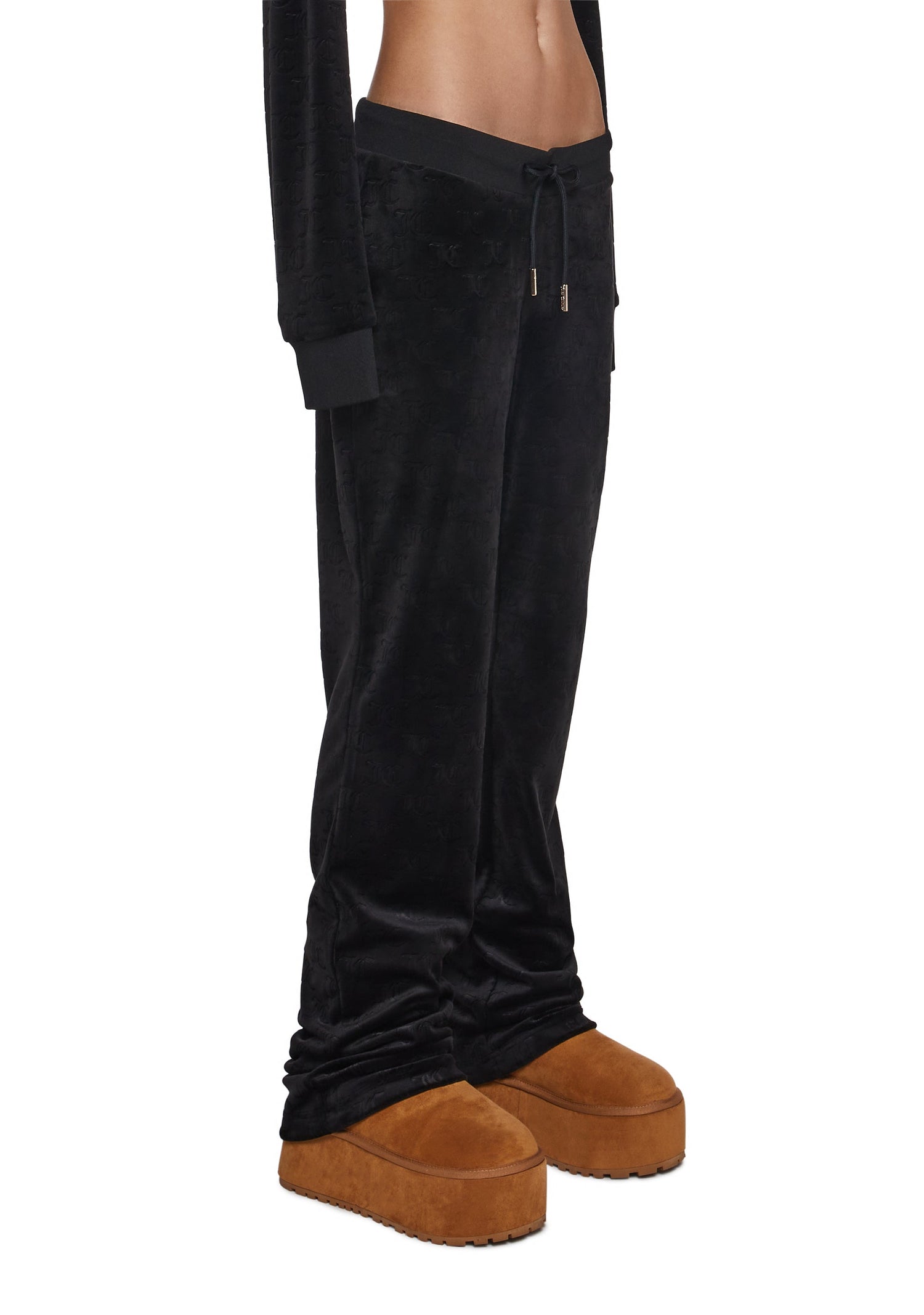 Embossed Velour Track Pants
