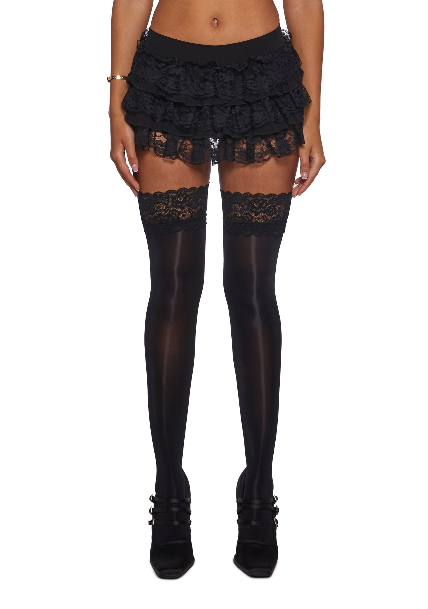 Darling Affection Ruffled Mini Skort - Black