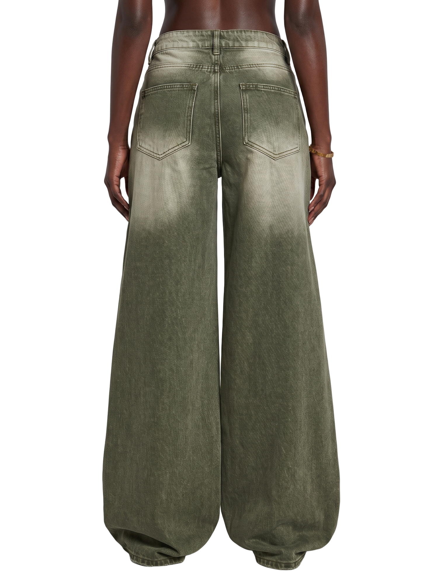 Sinful Attitude Wide Leg Jeans - Green