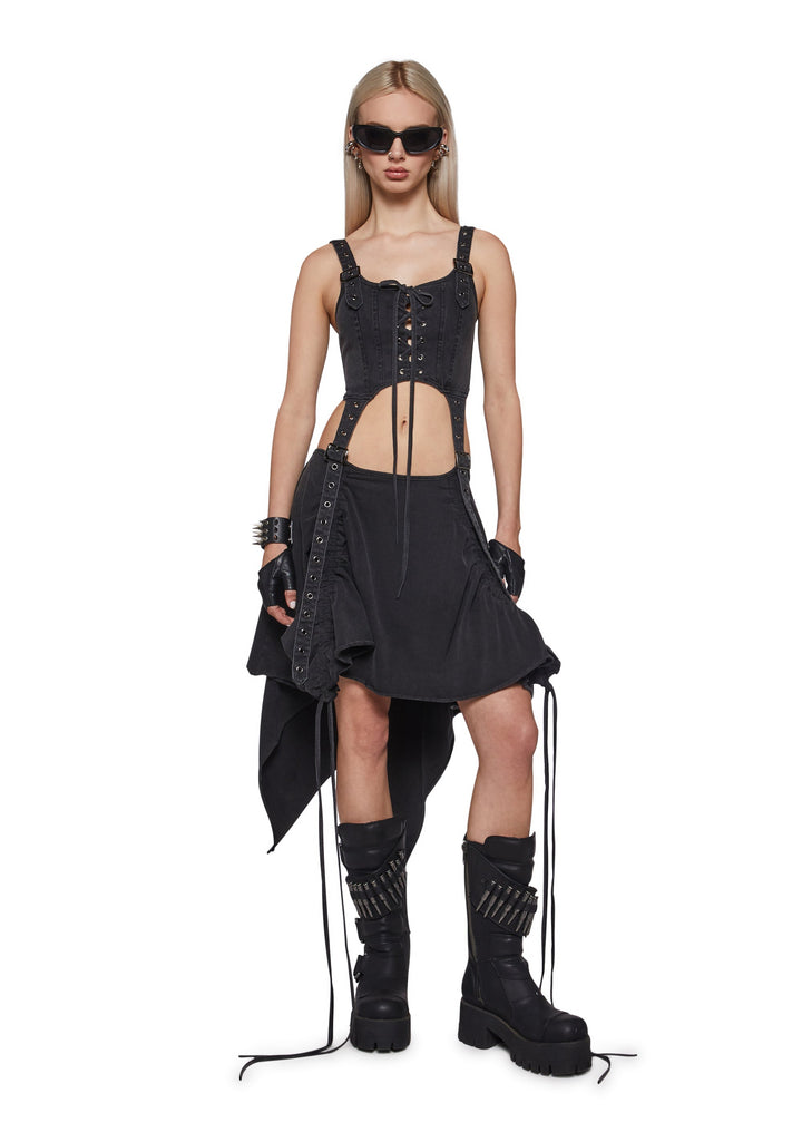 Siren Corset Waist Cut Out Midi Dress