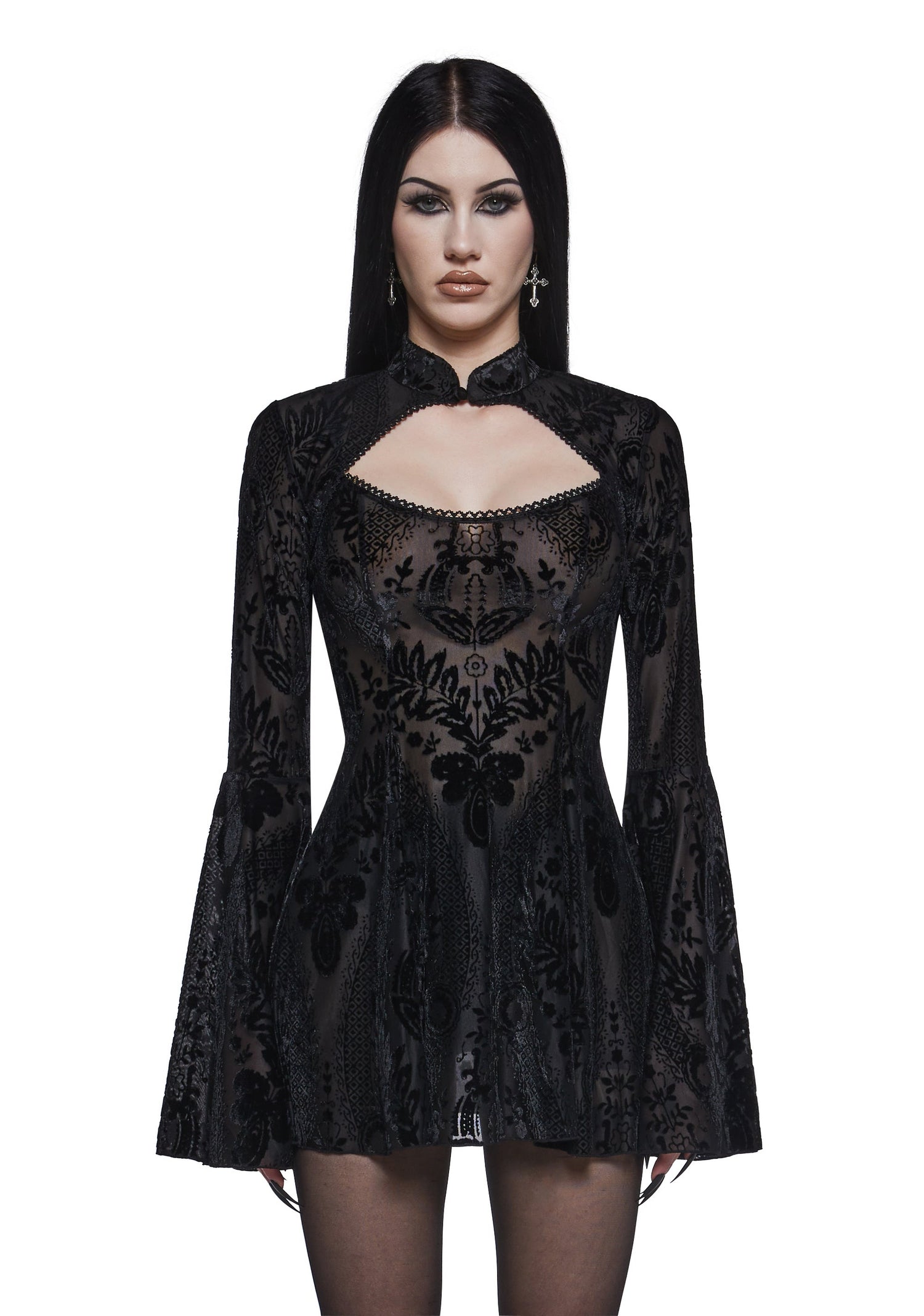 Druid’s Sister Mini Dress And Shrug Set - Black