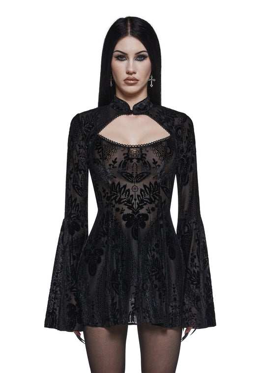 Druid’s Sister Mini Dress And Shrug Set - Black
