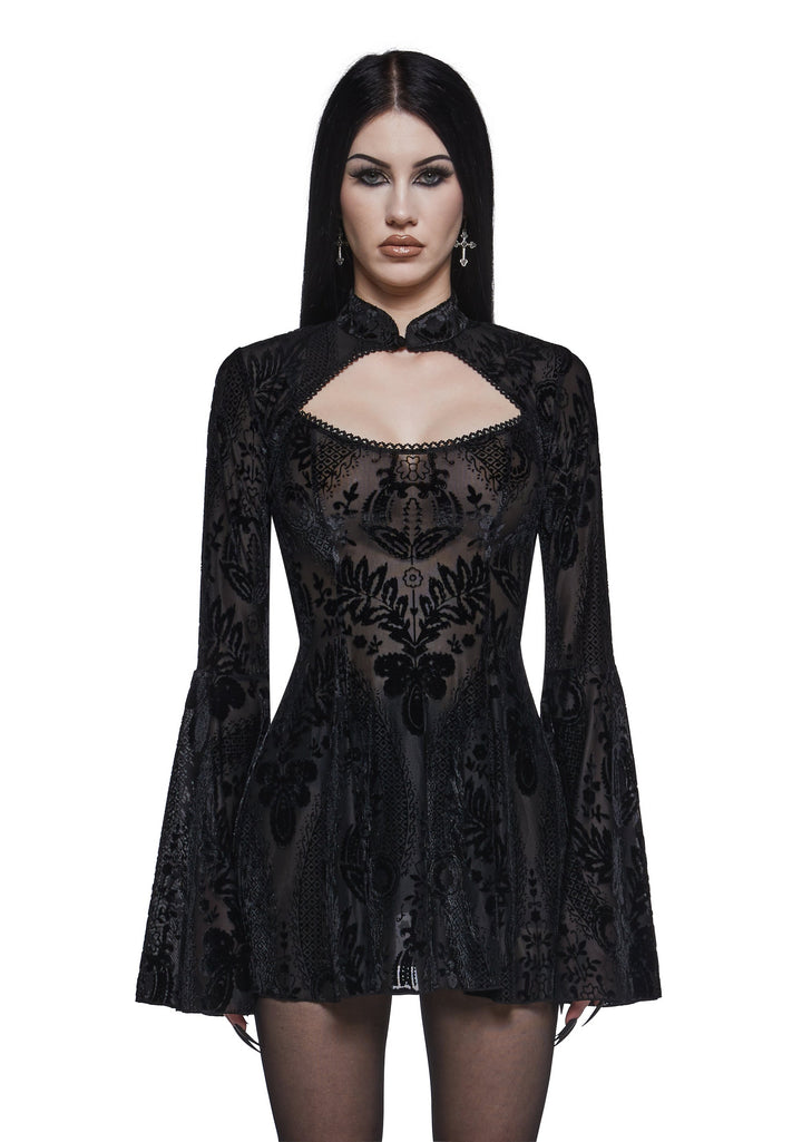 Druid’s Sister Mini Dress And Shrug Set - Black