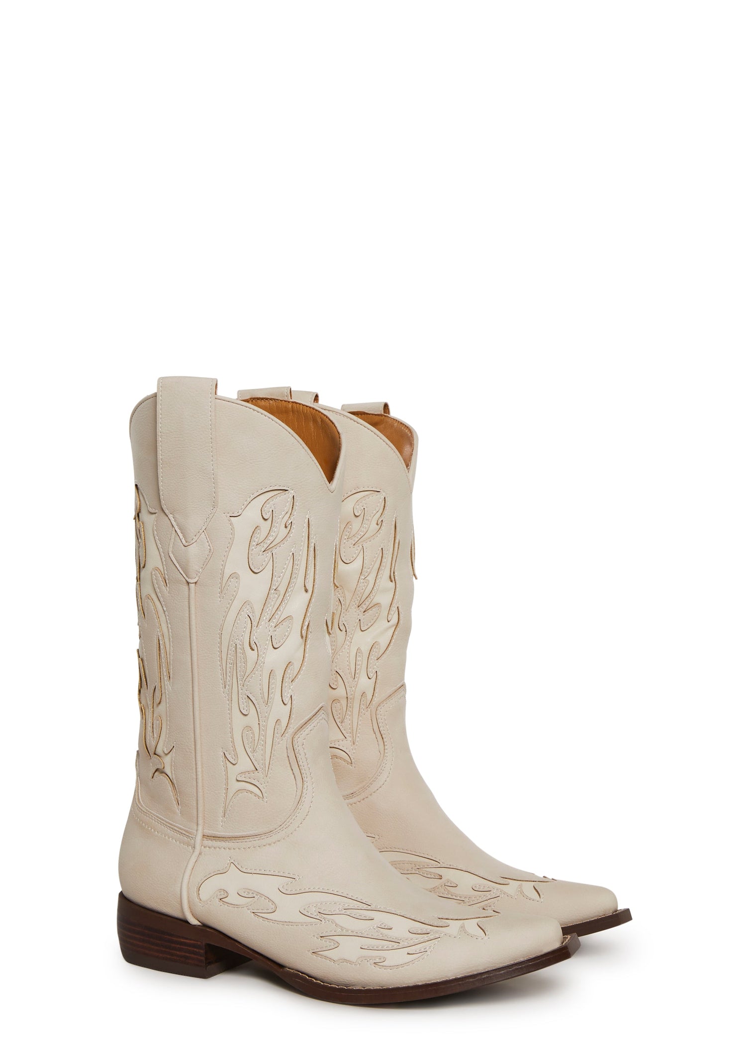 Cyber Scars Cowboy Boot - Beige