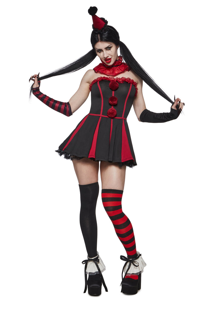 Classic Clown Girl Costume - Red