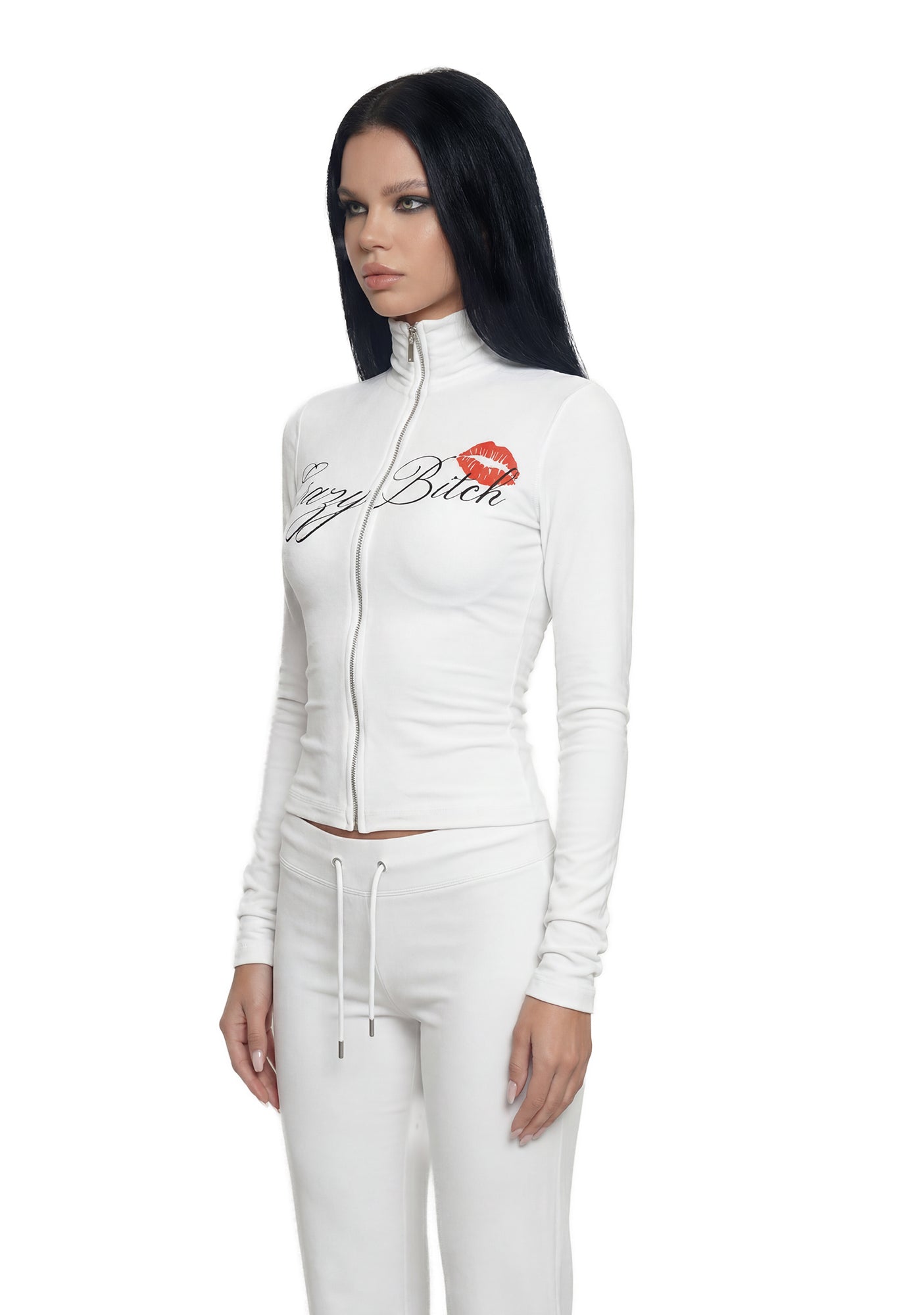 Let's Go Crazy Zip Up Jacket - White
