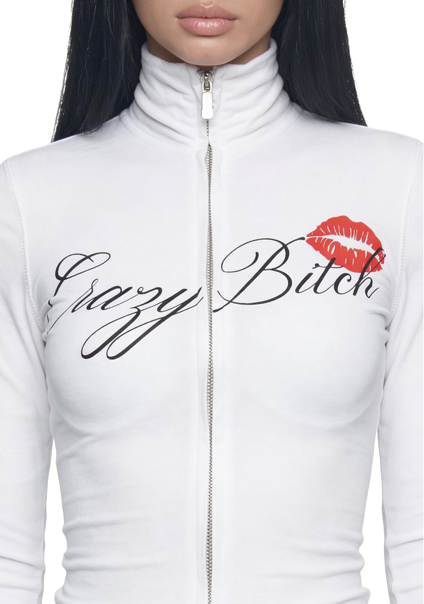 Let's Go Crazy Zip Up Jacket - White