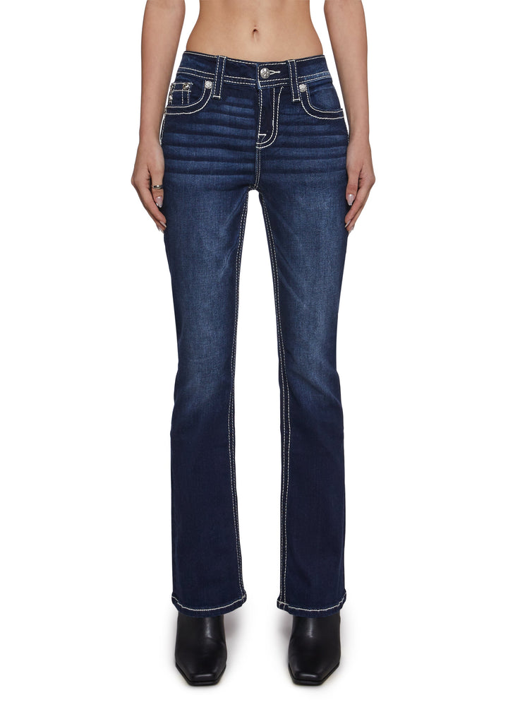 30" Mid Rise Boot Cut Jeans