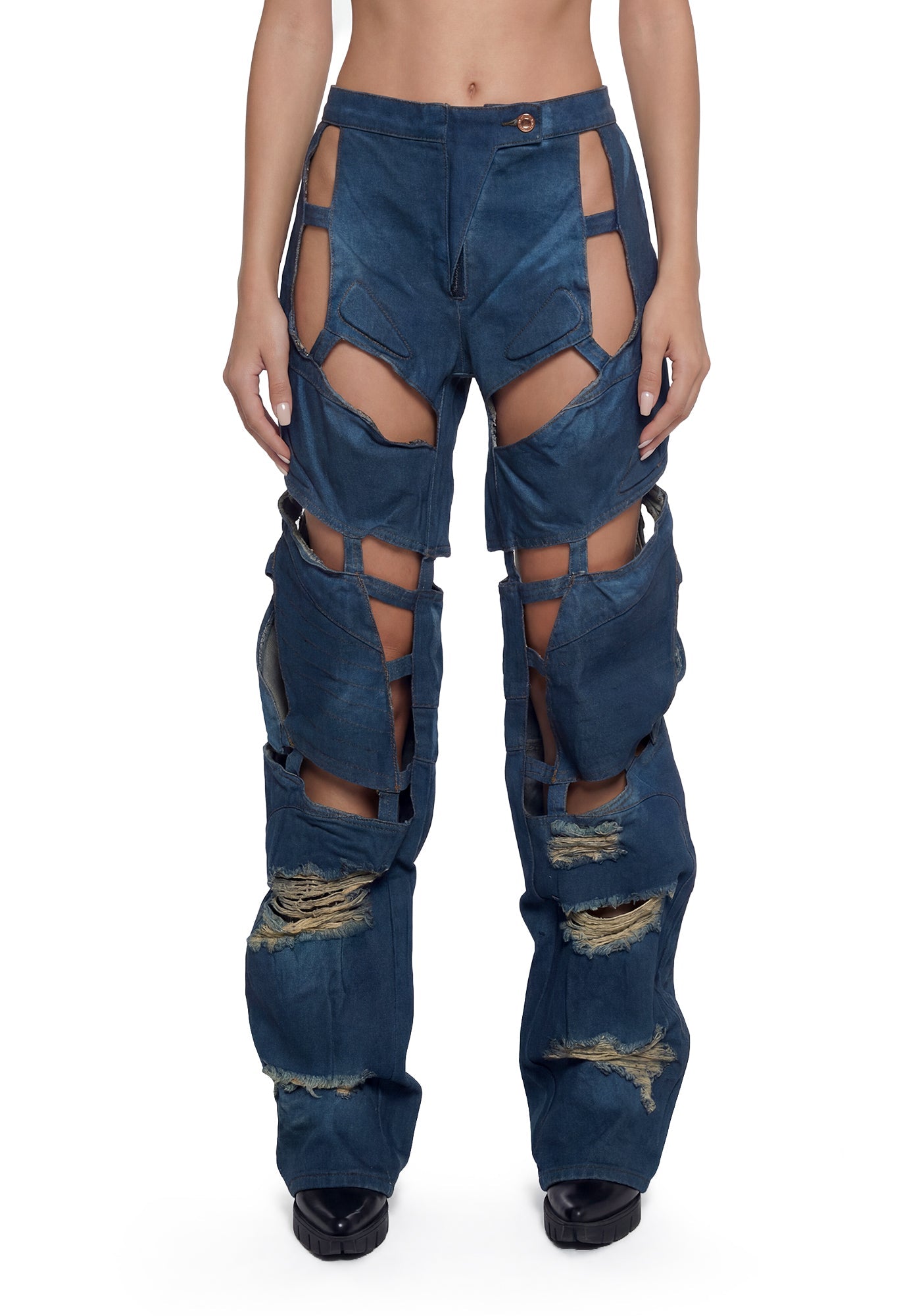 Moto Denim Floating Pants - Indigo