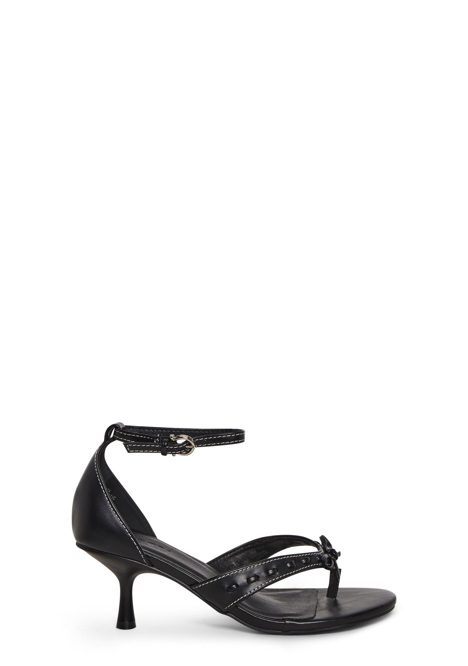 Lexi Ankle Strap Thong Sandal - Black