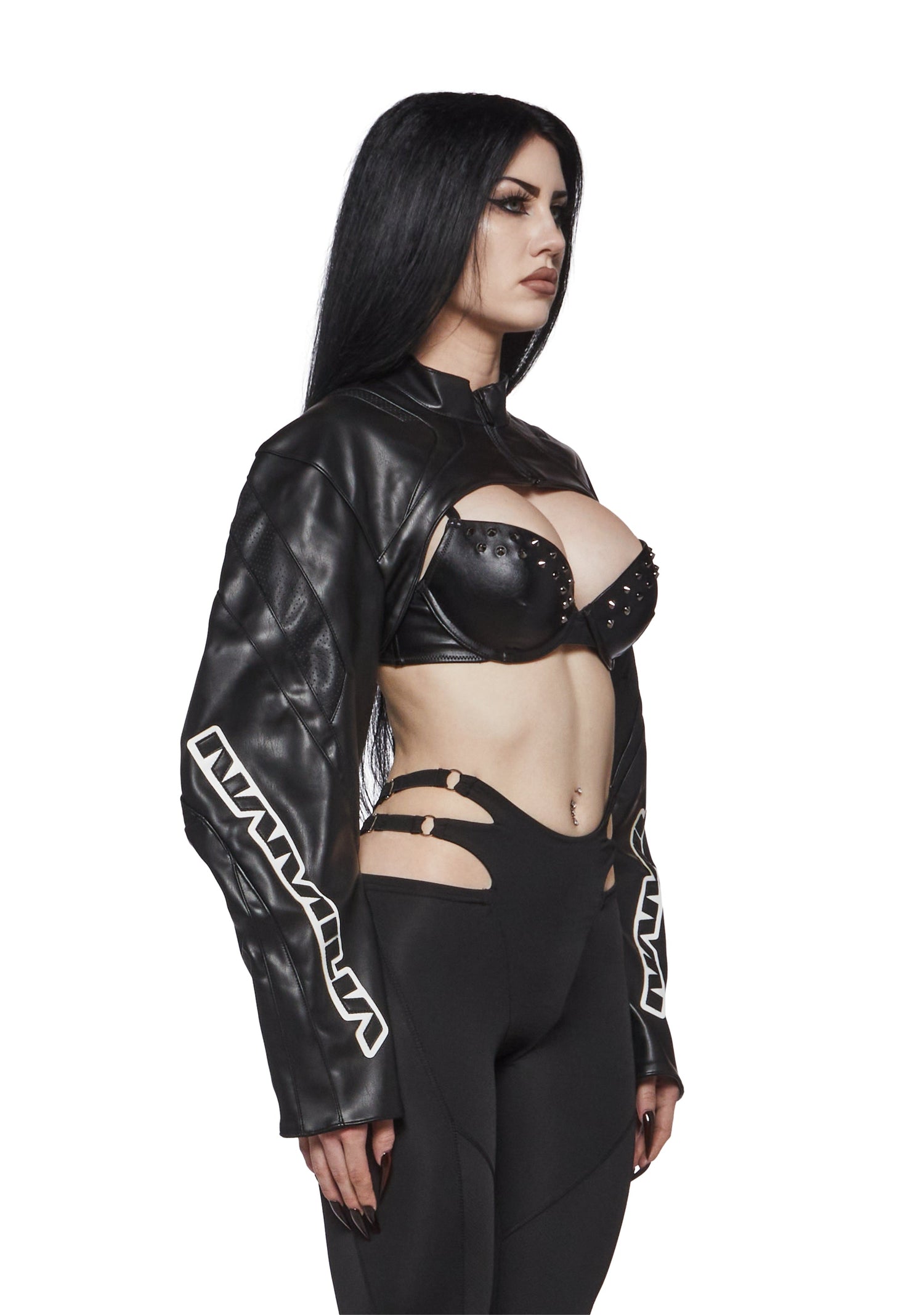 XTC Leather Choker Jacket - White