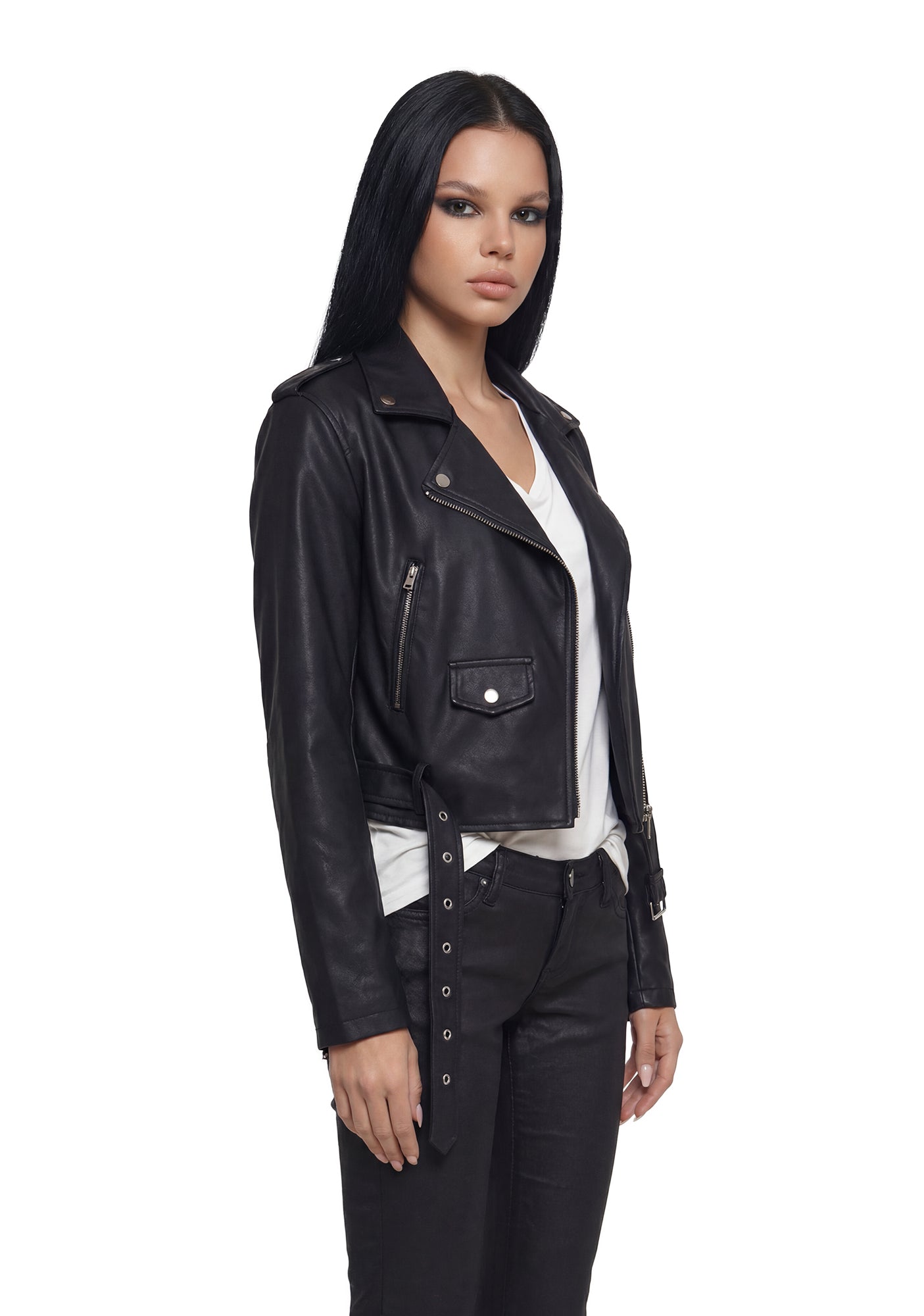 Siren Waxed Leather Moto Jacket