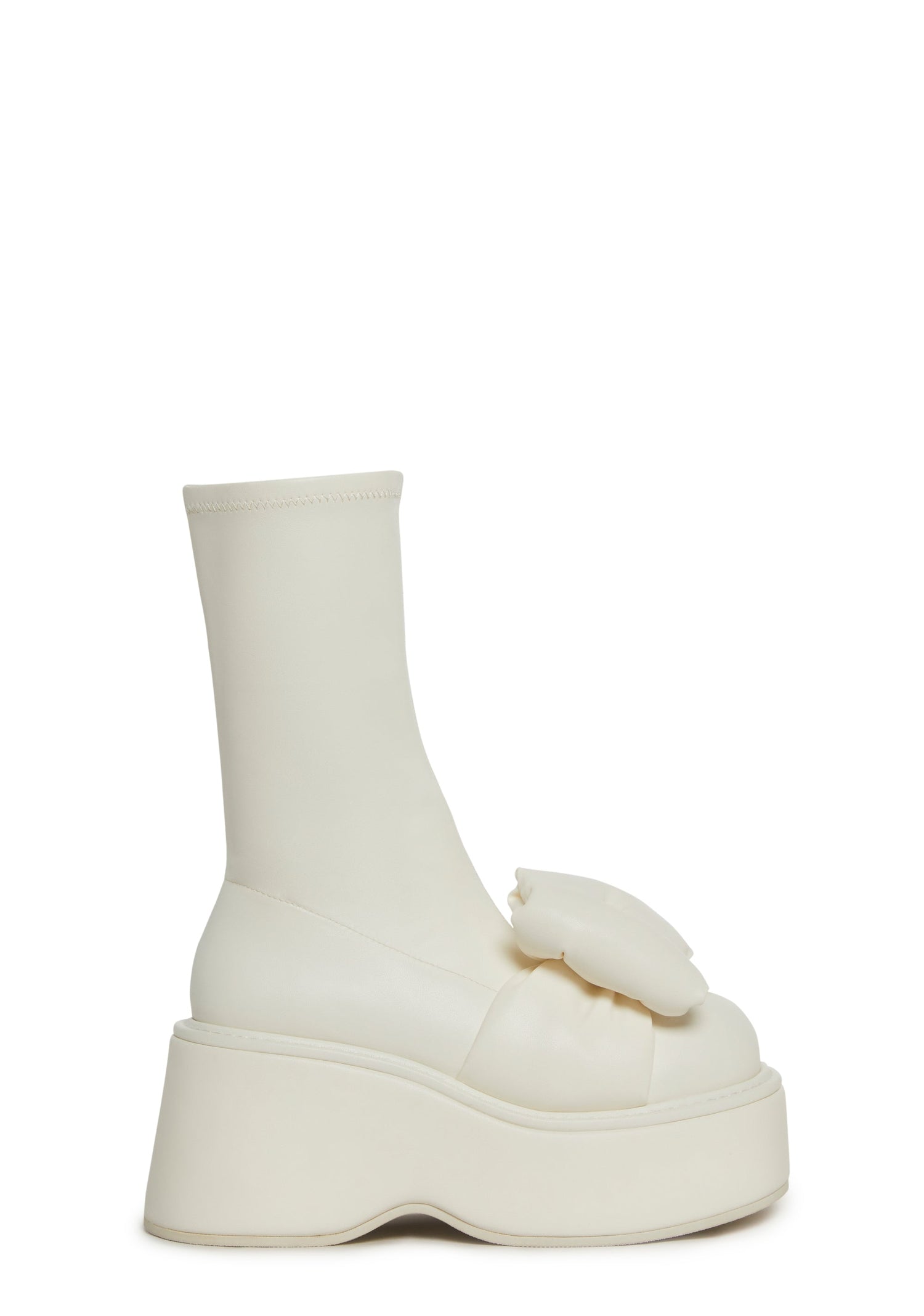 Make It Mine Bow Booties - White