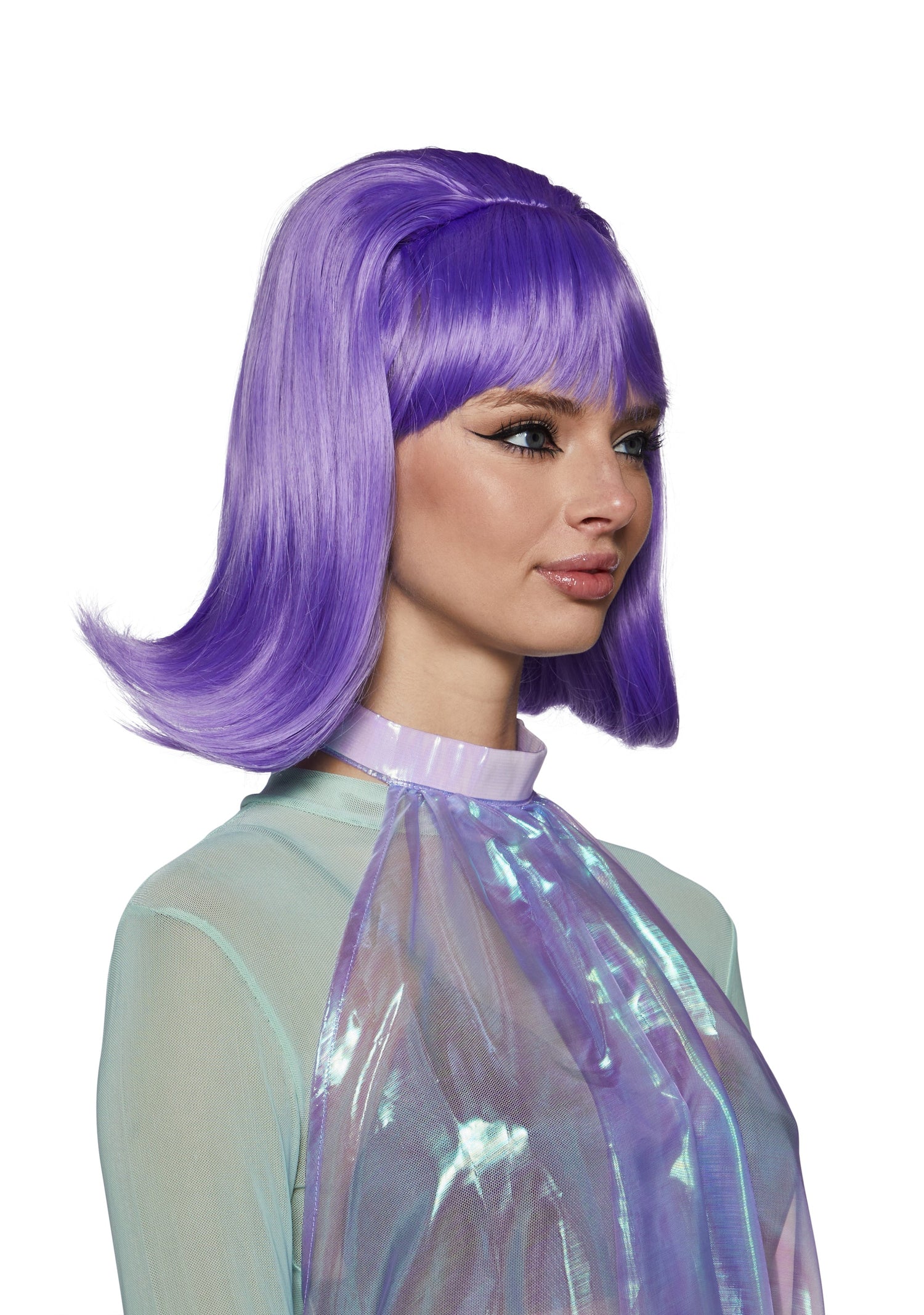 Retro Alien Girl Wig - Purple