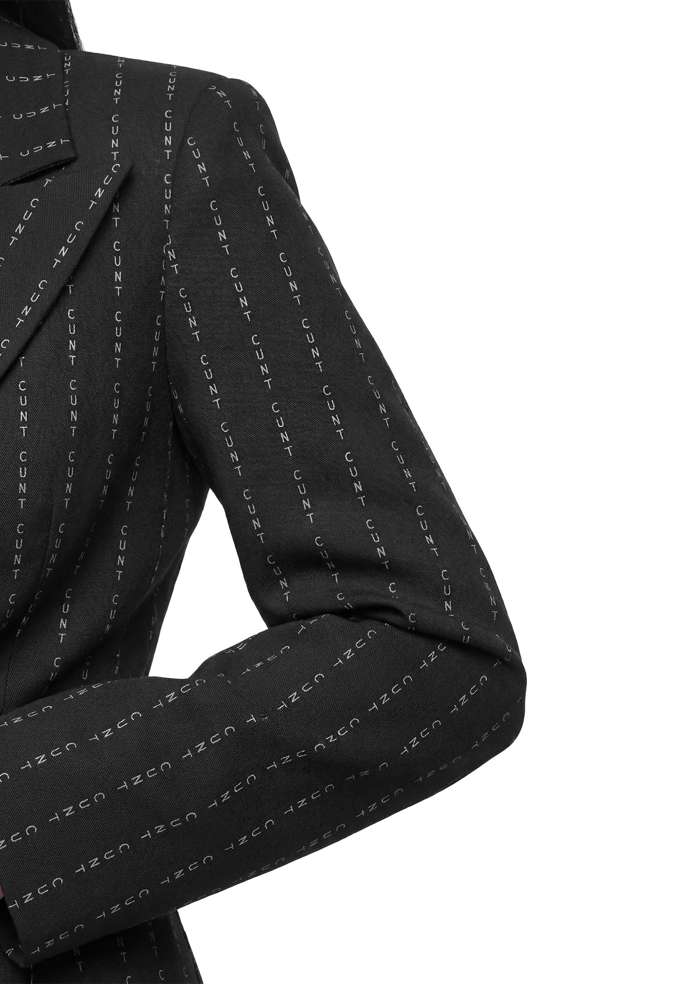 Draped Blazer Pinstripe - Black