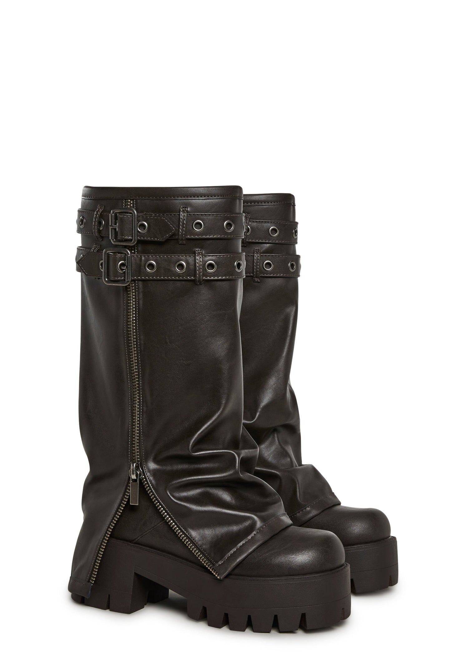 Warp Knee High Pant Boots - Brown