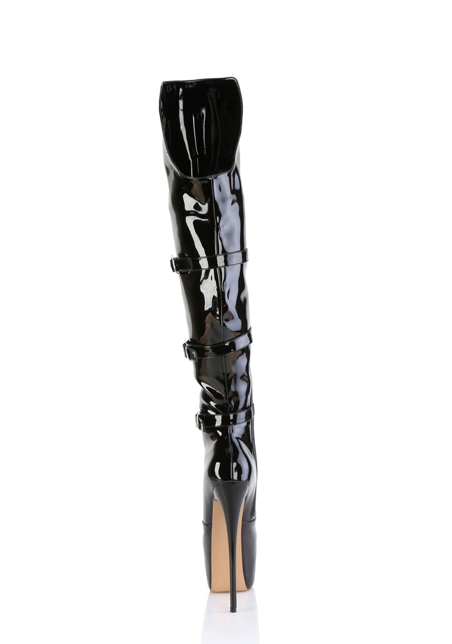 Jubilant-3018 Platform Over-The-Knee Boots-Black