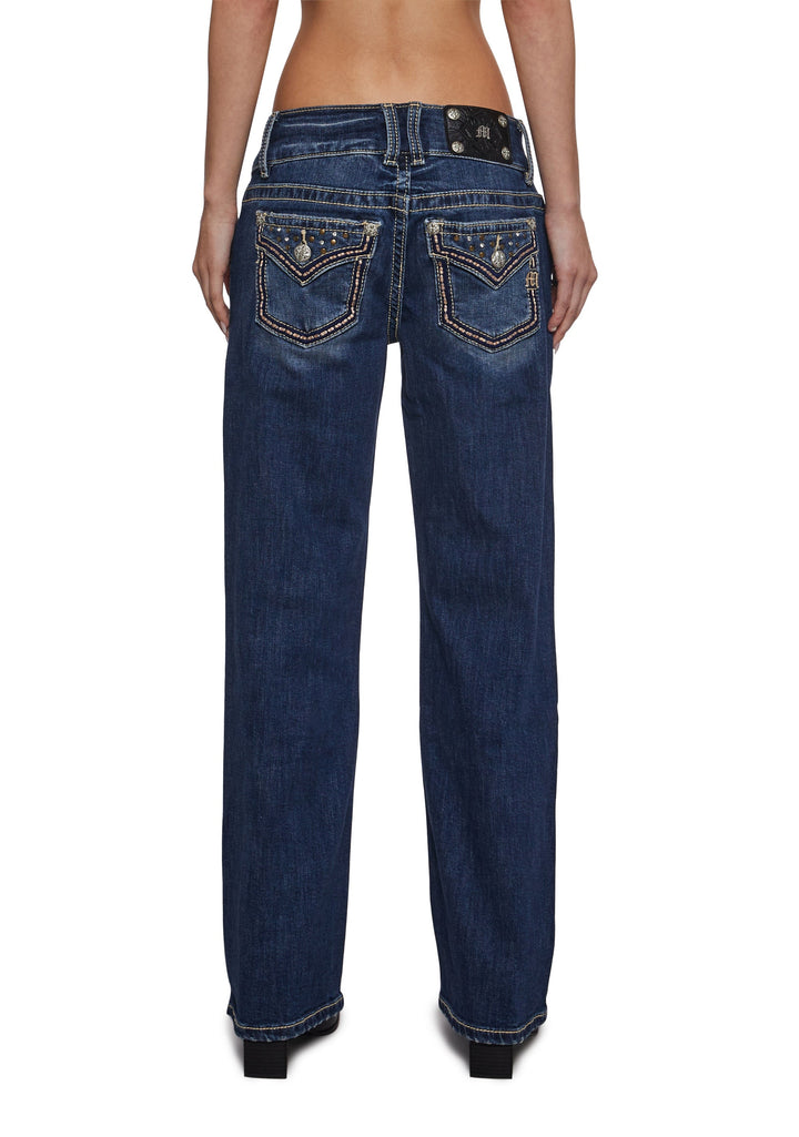 30" Low Rise Slim Wide Jeans