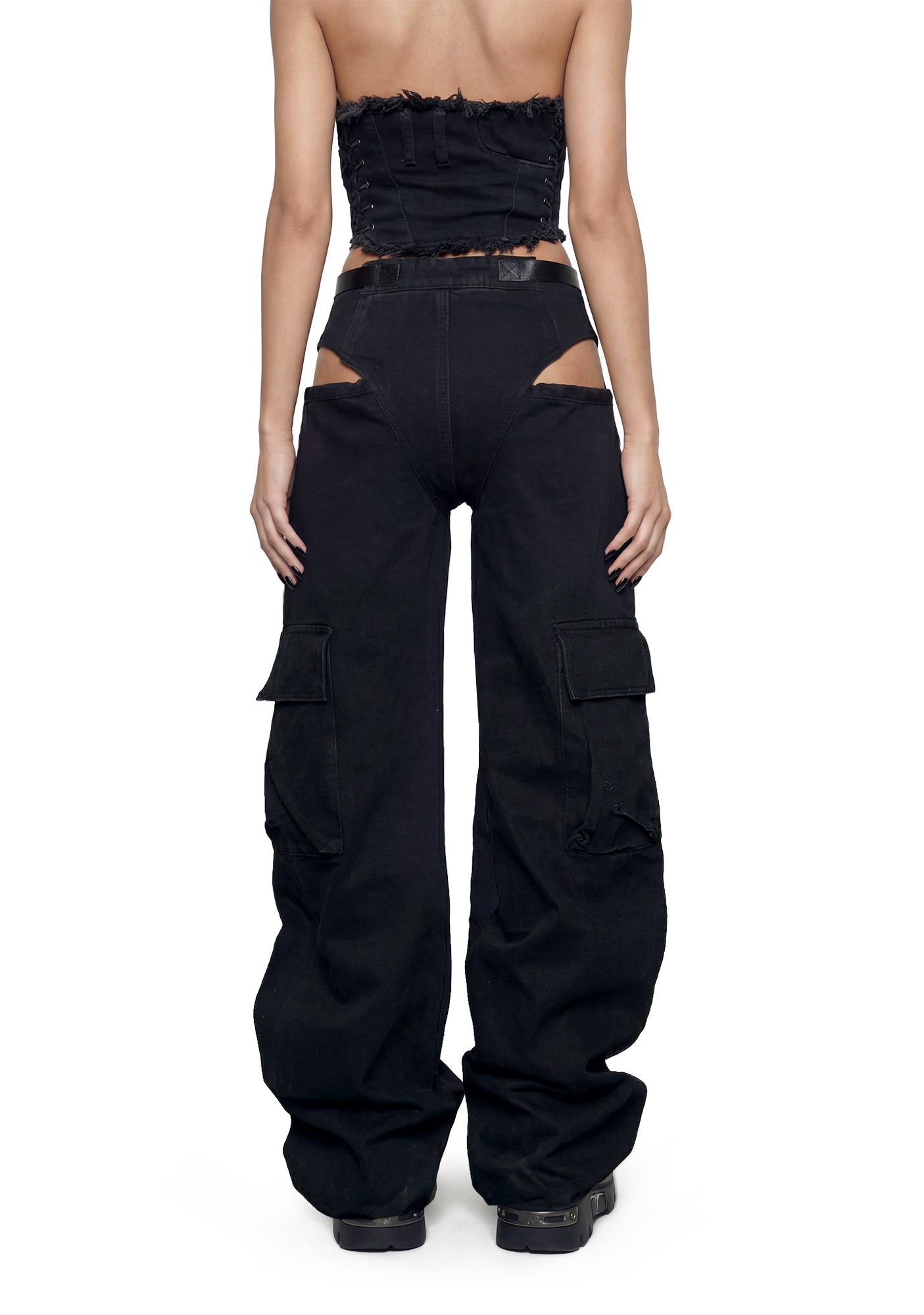 Denim Panty Trousers - Black