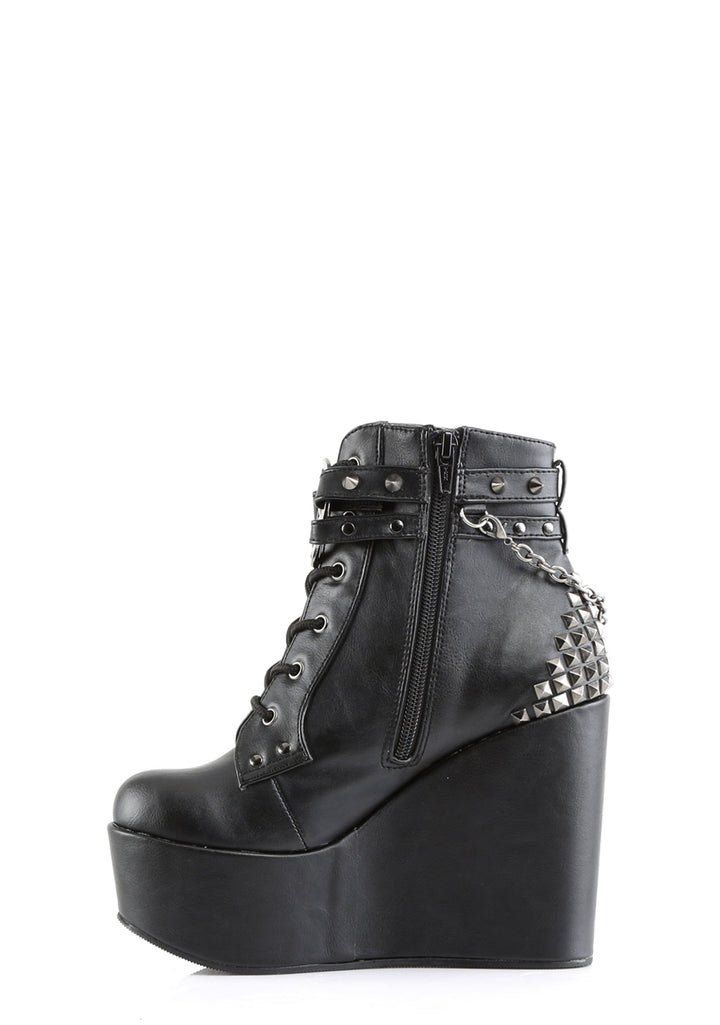 Poison-101 Platform Wedge Ankle Boots