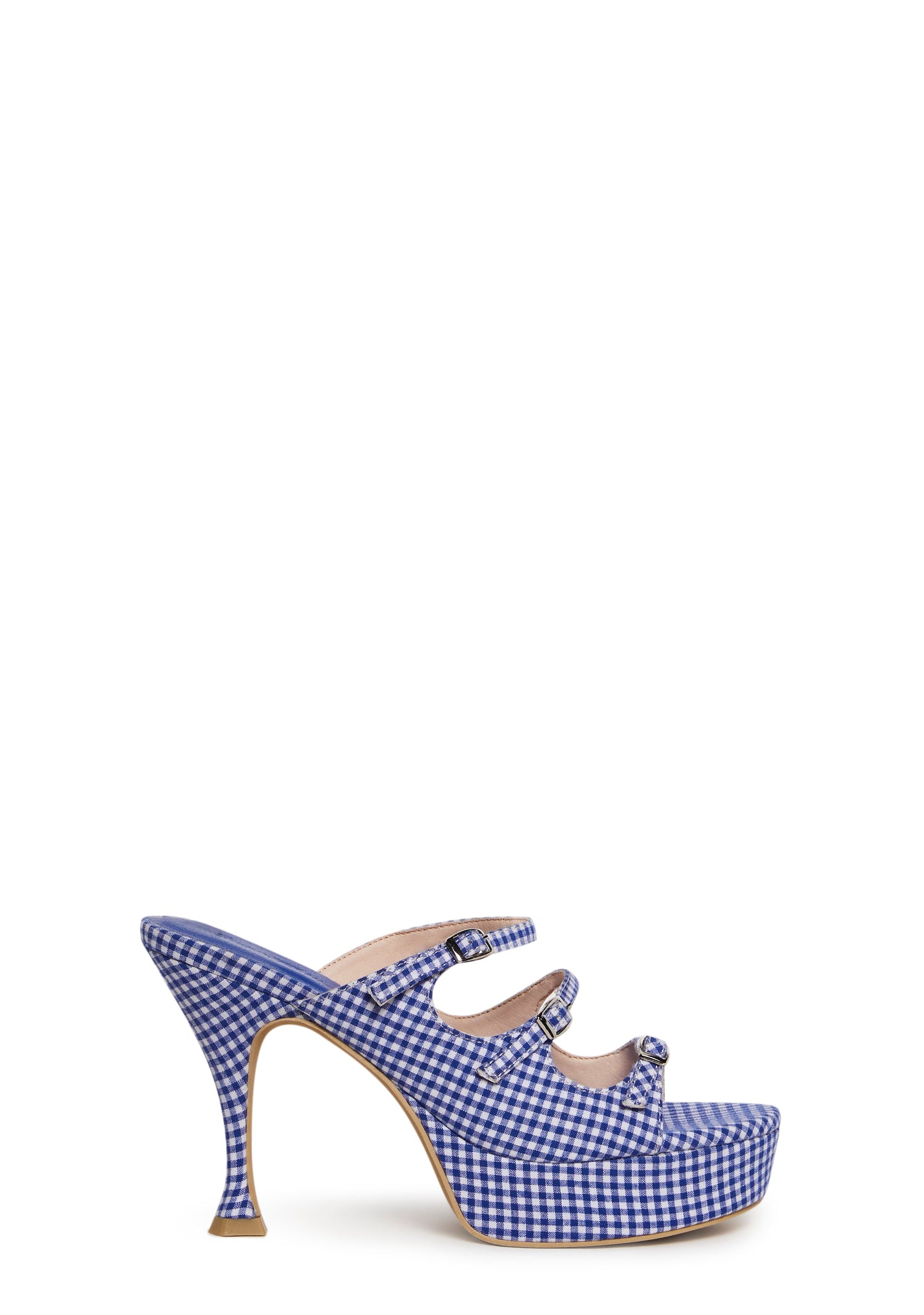 Lana Strappy Platform Heel - Gingham