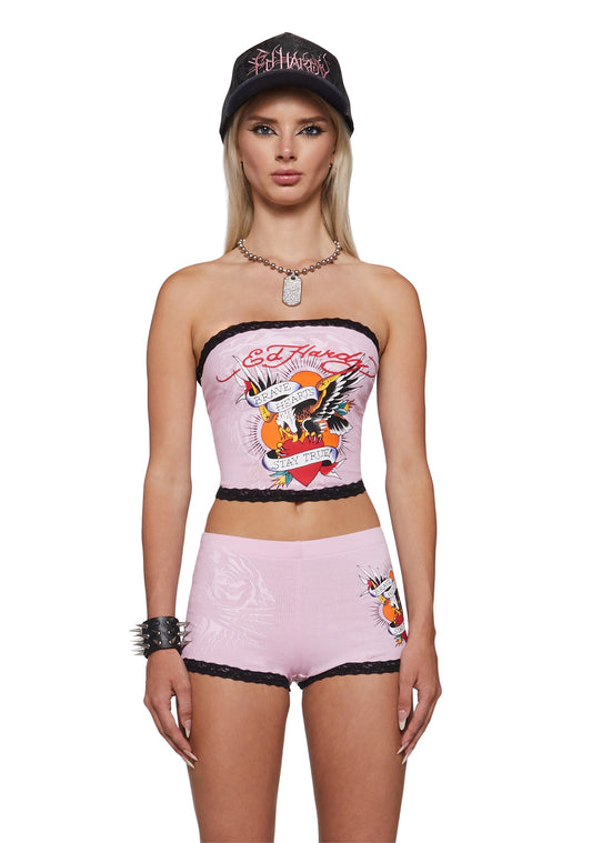 Brave Eagle Tube Top - Pink