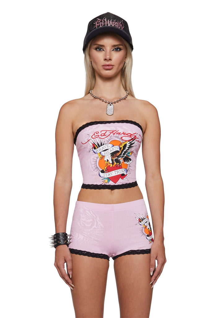 Brave Eagle Tube Top - Pink
