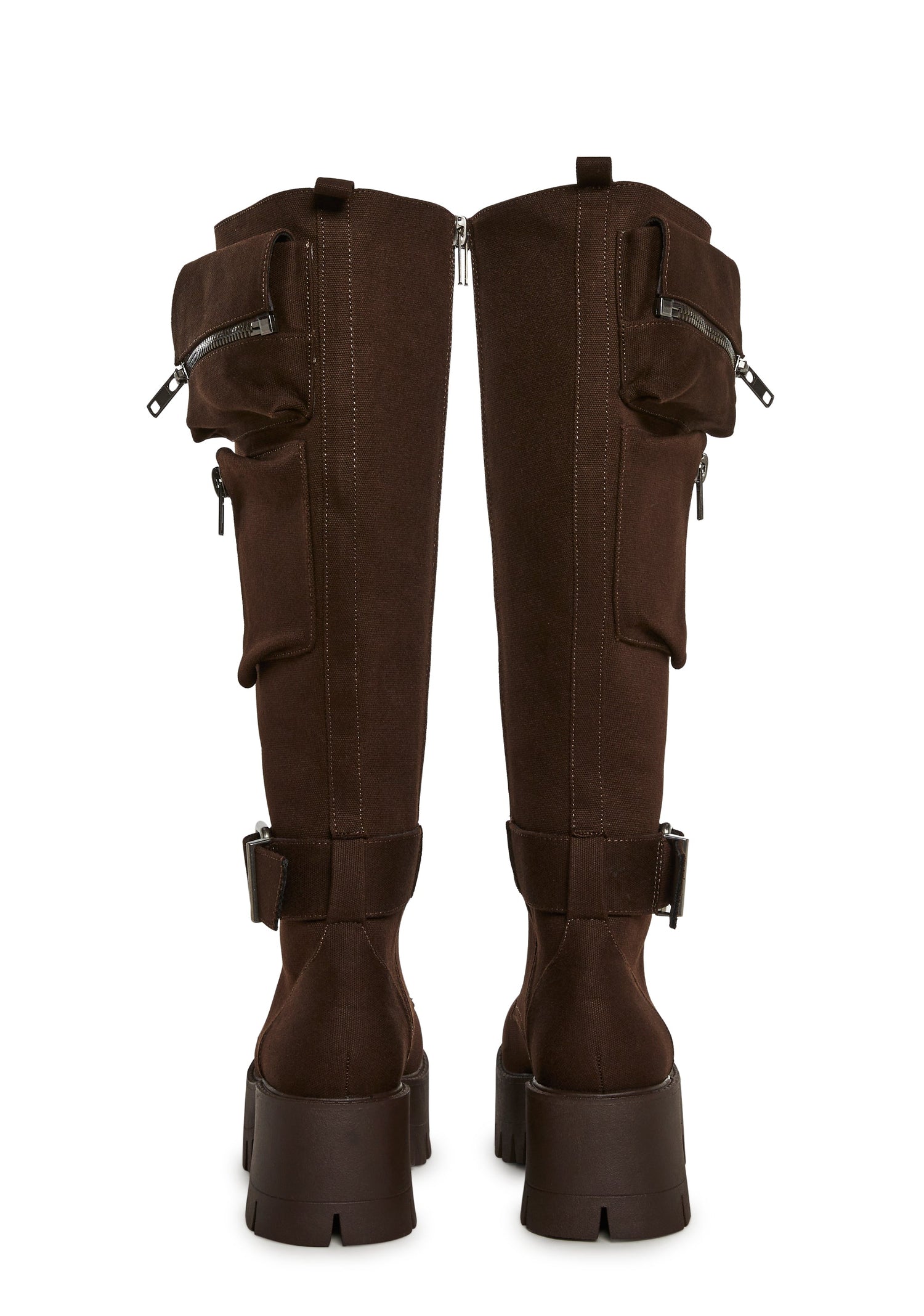 Obsidian Pocket Combat Boots - Brown