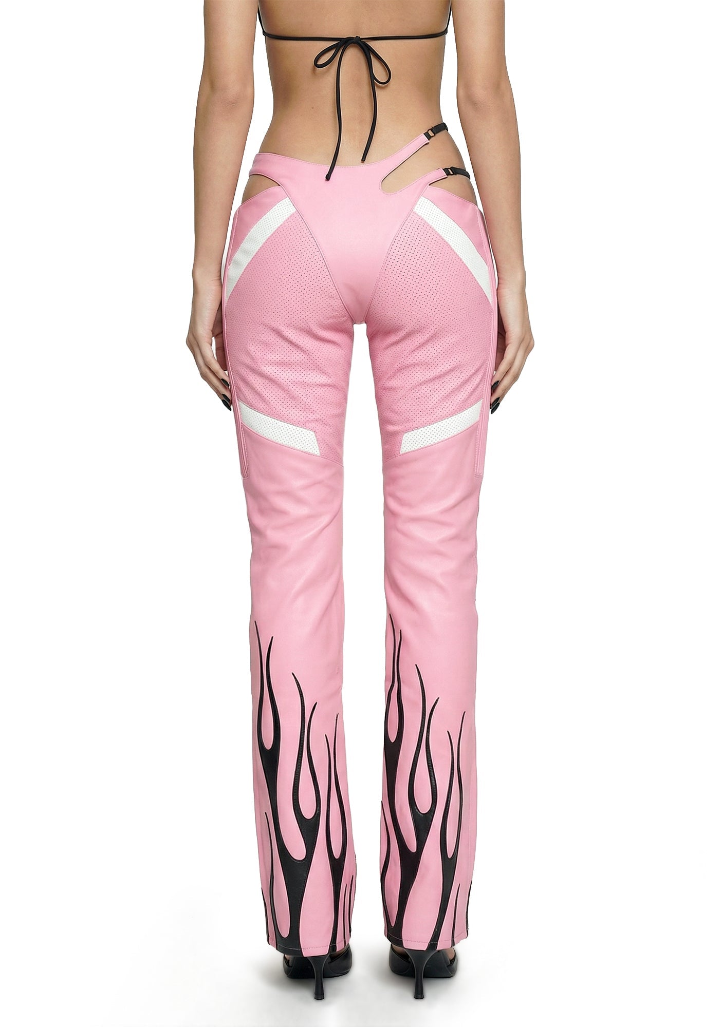 Hollywood Asymmetrical Moto Trousers - Pink