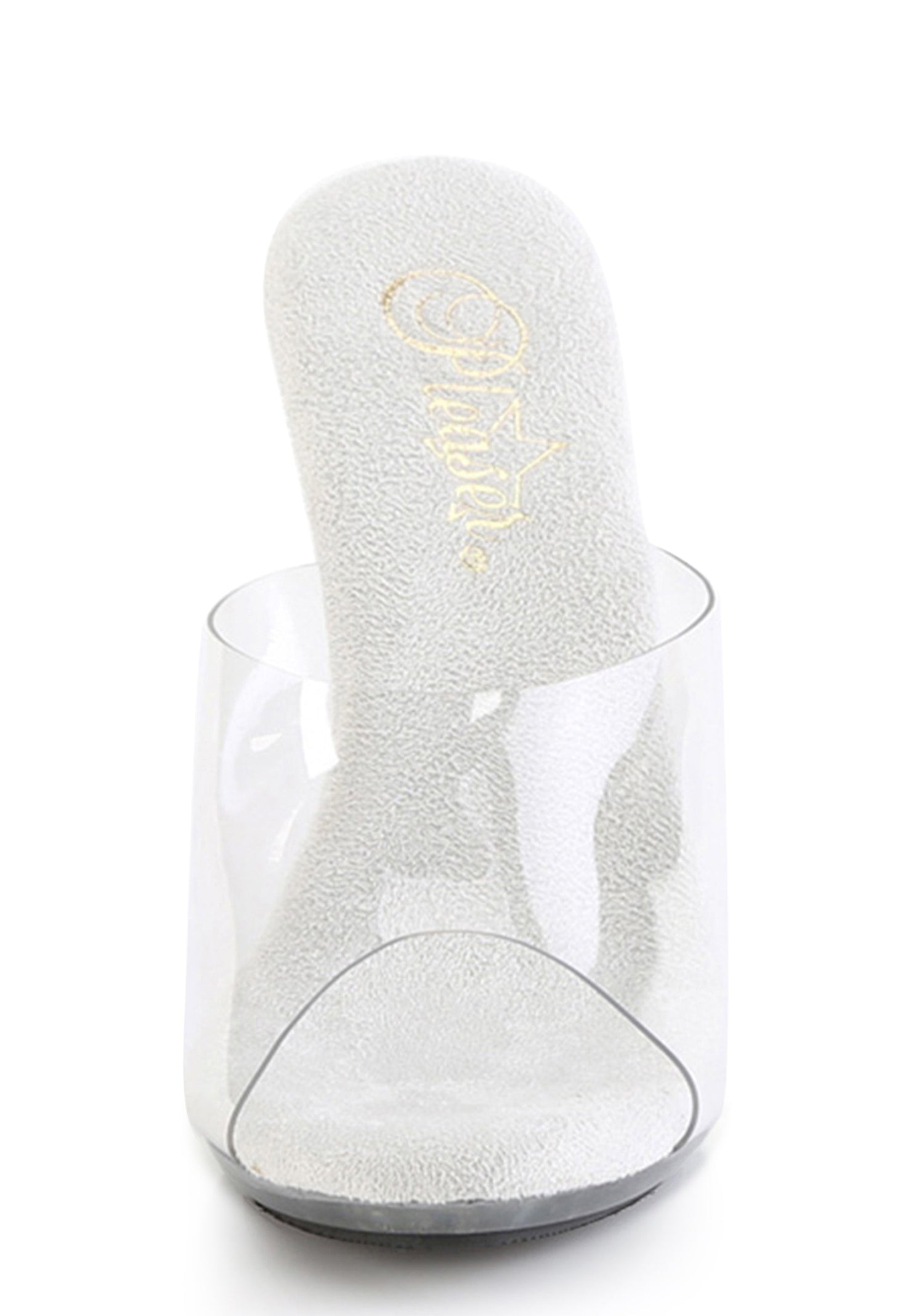 Cupid-401Clear Strap Slip on Heels