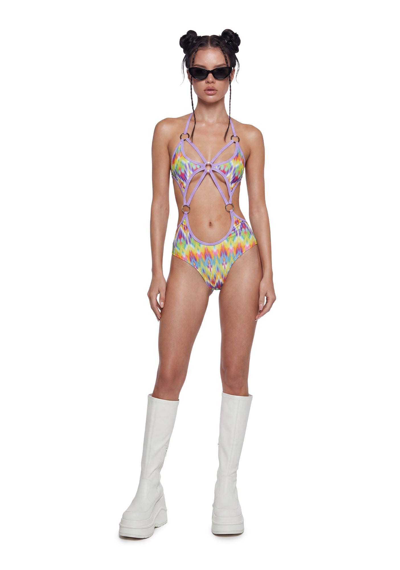 Neon Pop O-Ring Spandex Bodysuit