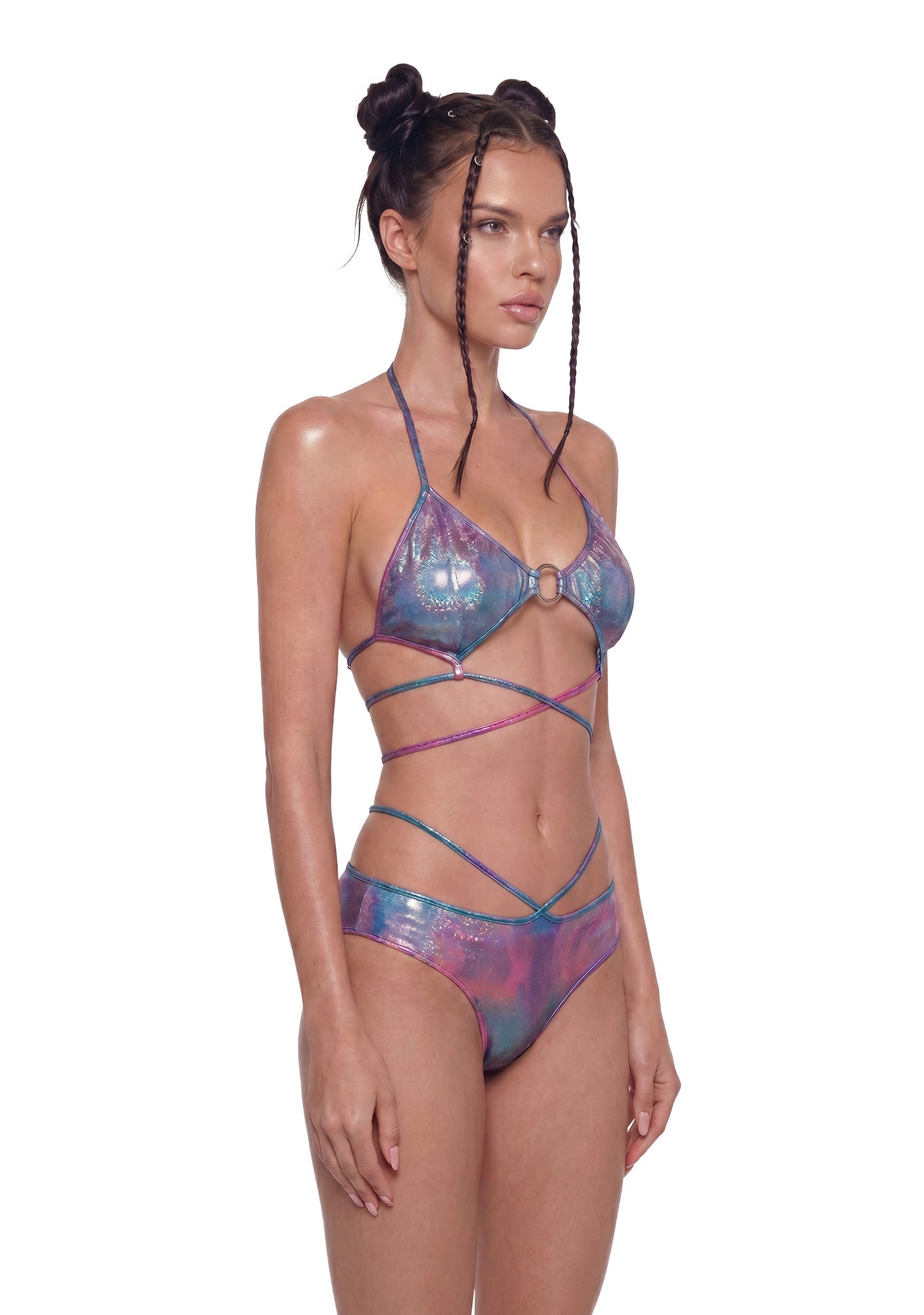 Metallic Strappy Festival Set - Blue