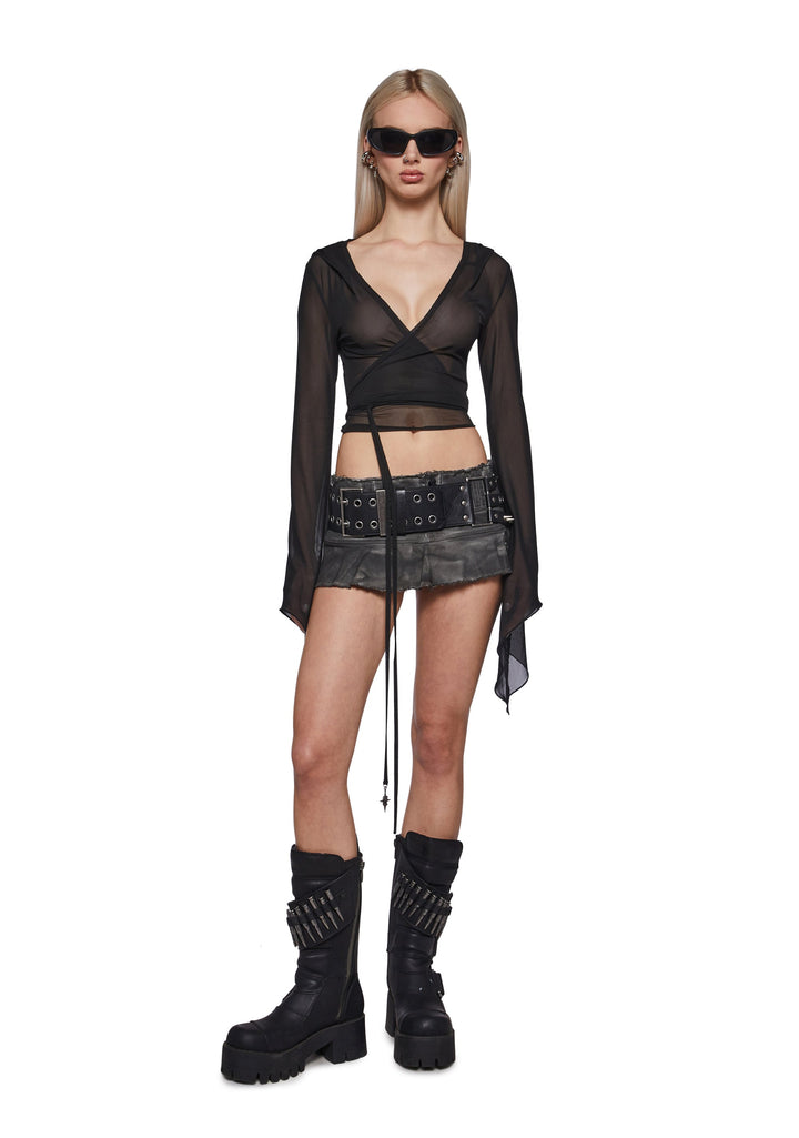 Siren Long Sleeve Wrap Top