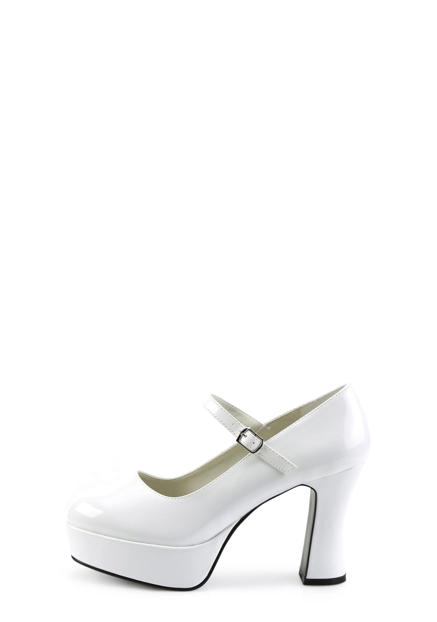 Mary Jane 50 Platform Heels - White