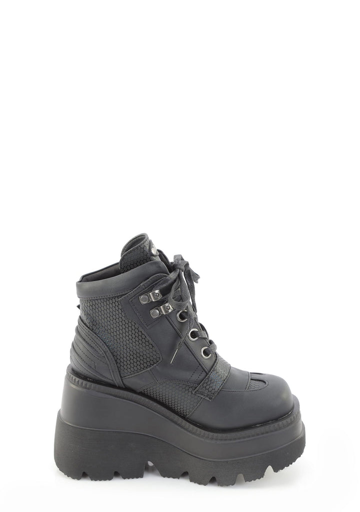 Shaker-37 Mesh Platform Ankle Boots