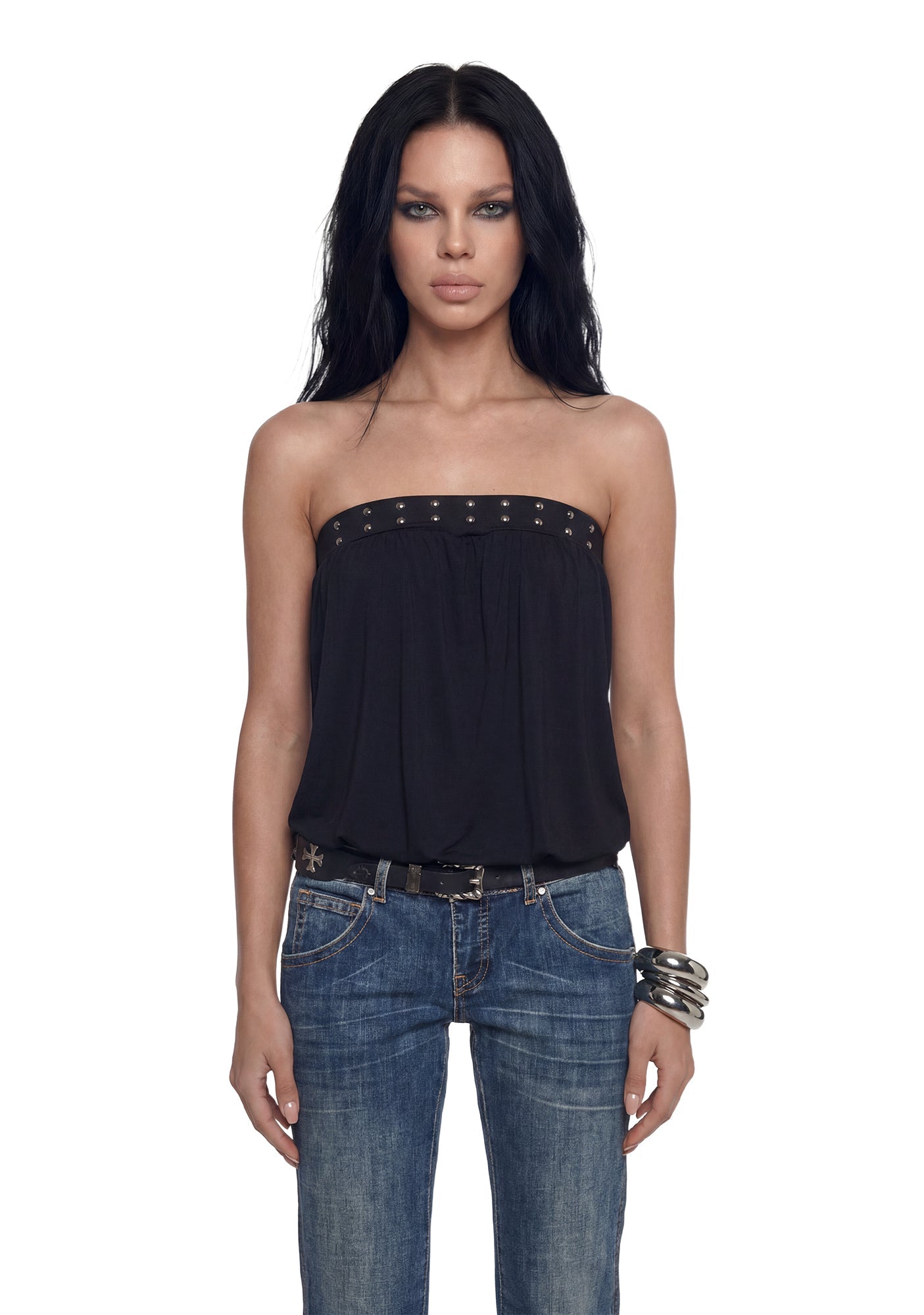 Posh Studded Bubble Bandeau Top