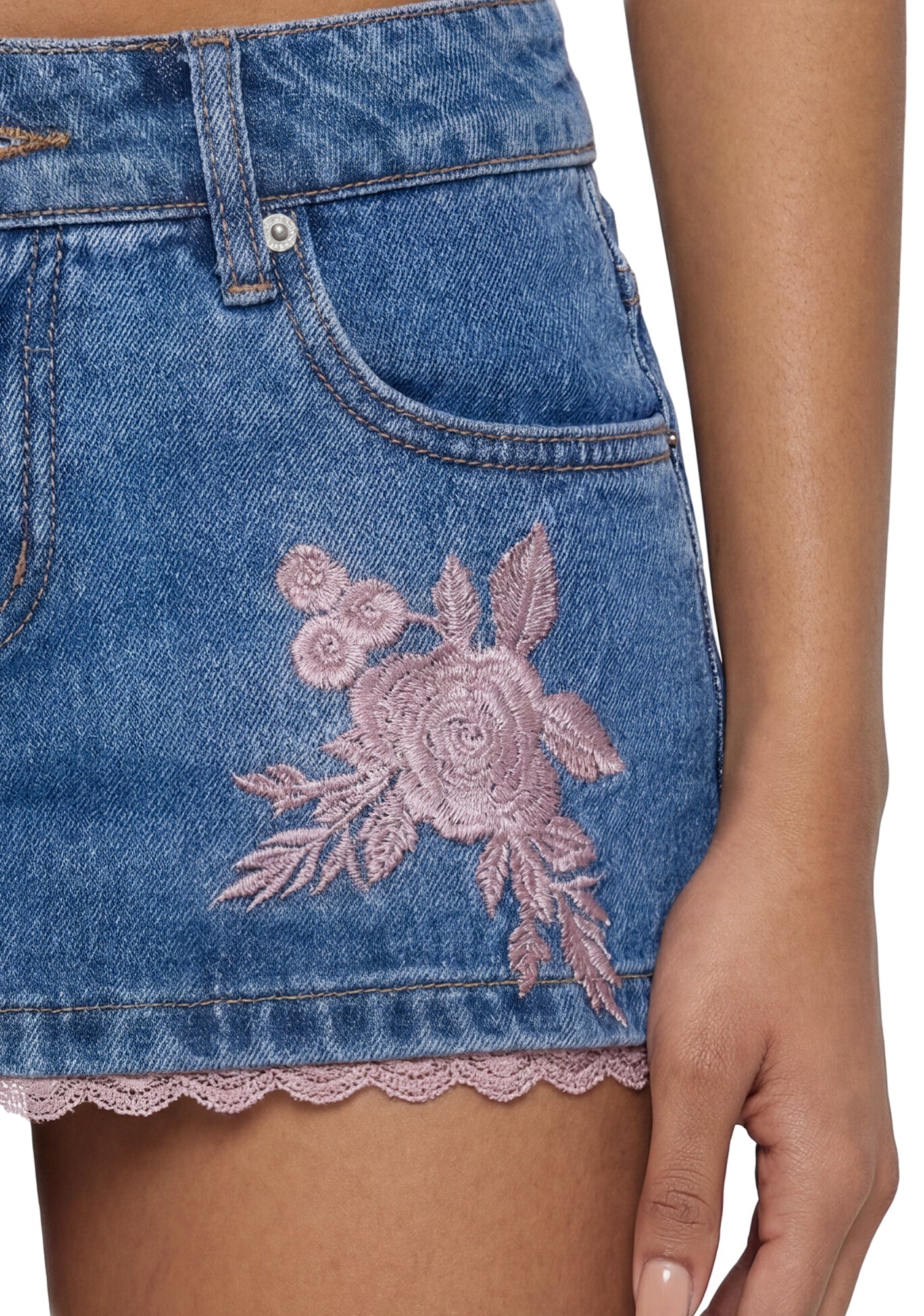 August Denim Mini Skirt