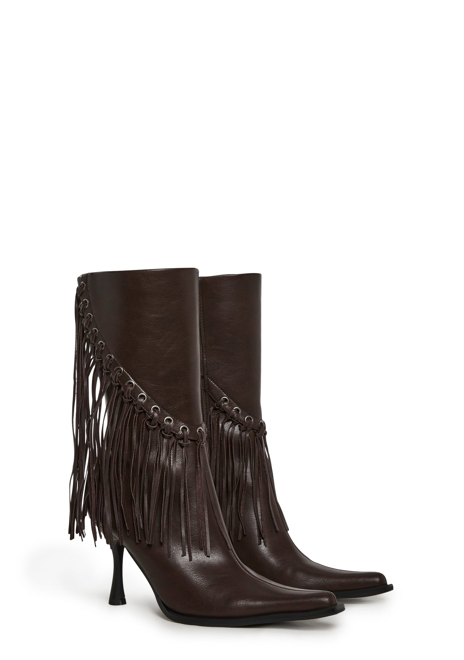Gloss Grit Fringe Boots