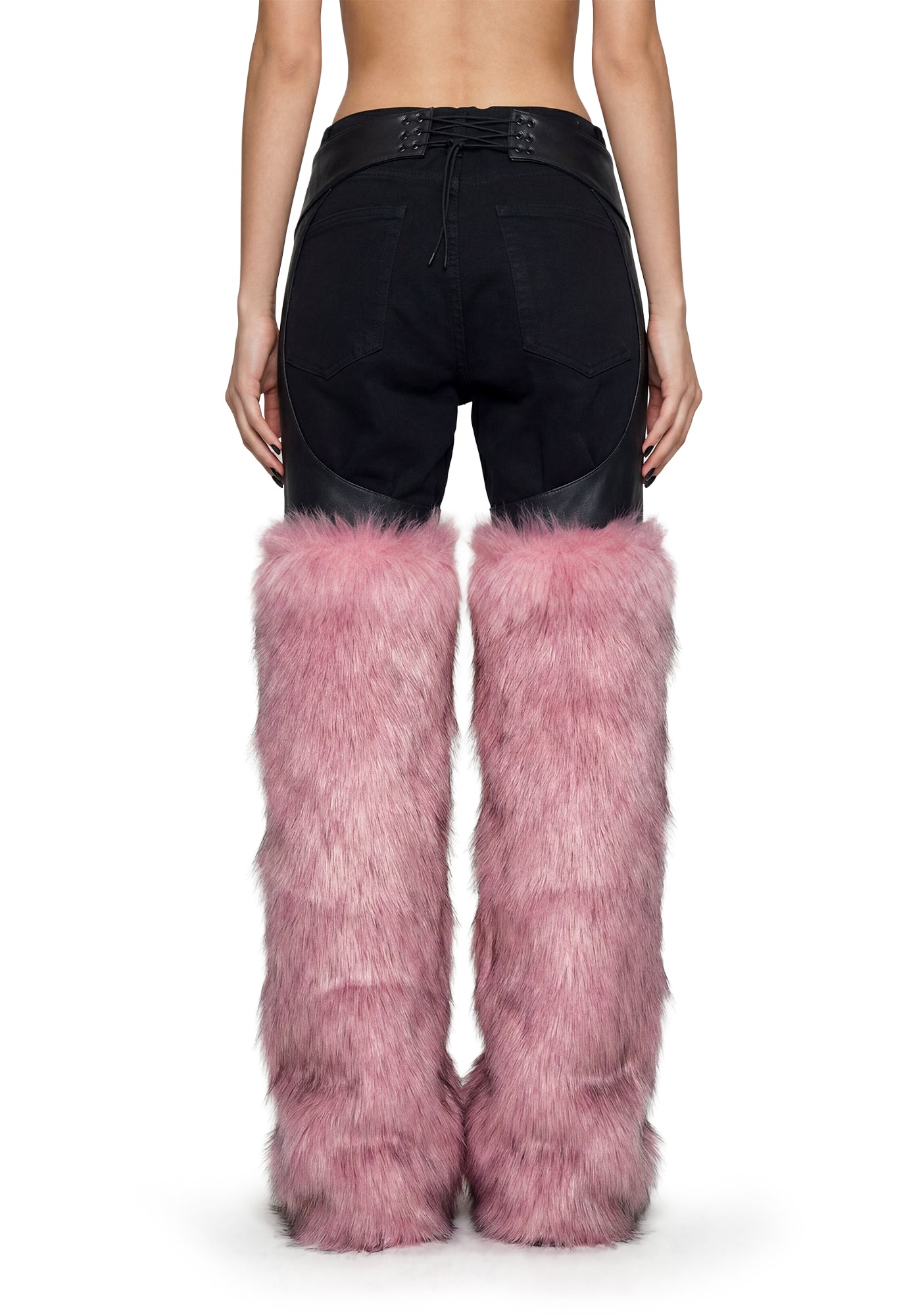 Faux Fur Chaps - Pink