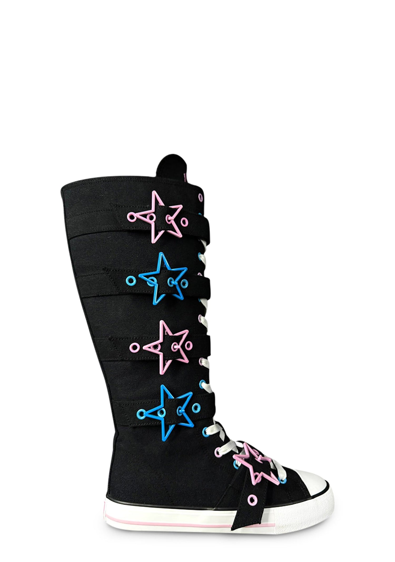 Rawr XD Stars Knee High Sneakers - Pink/Blue