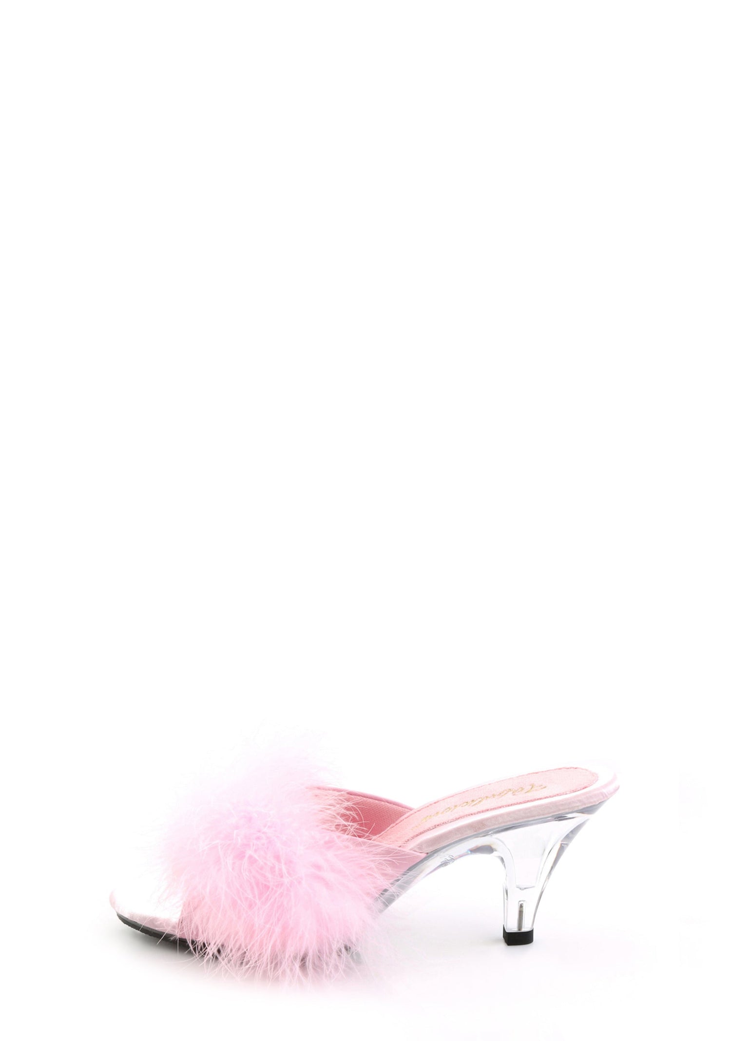 Belle 301 Fur Slip On Heels - Pink