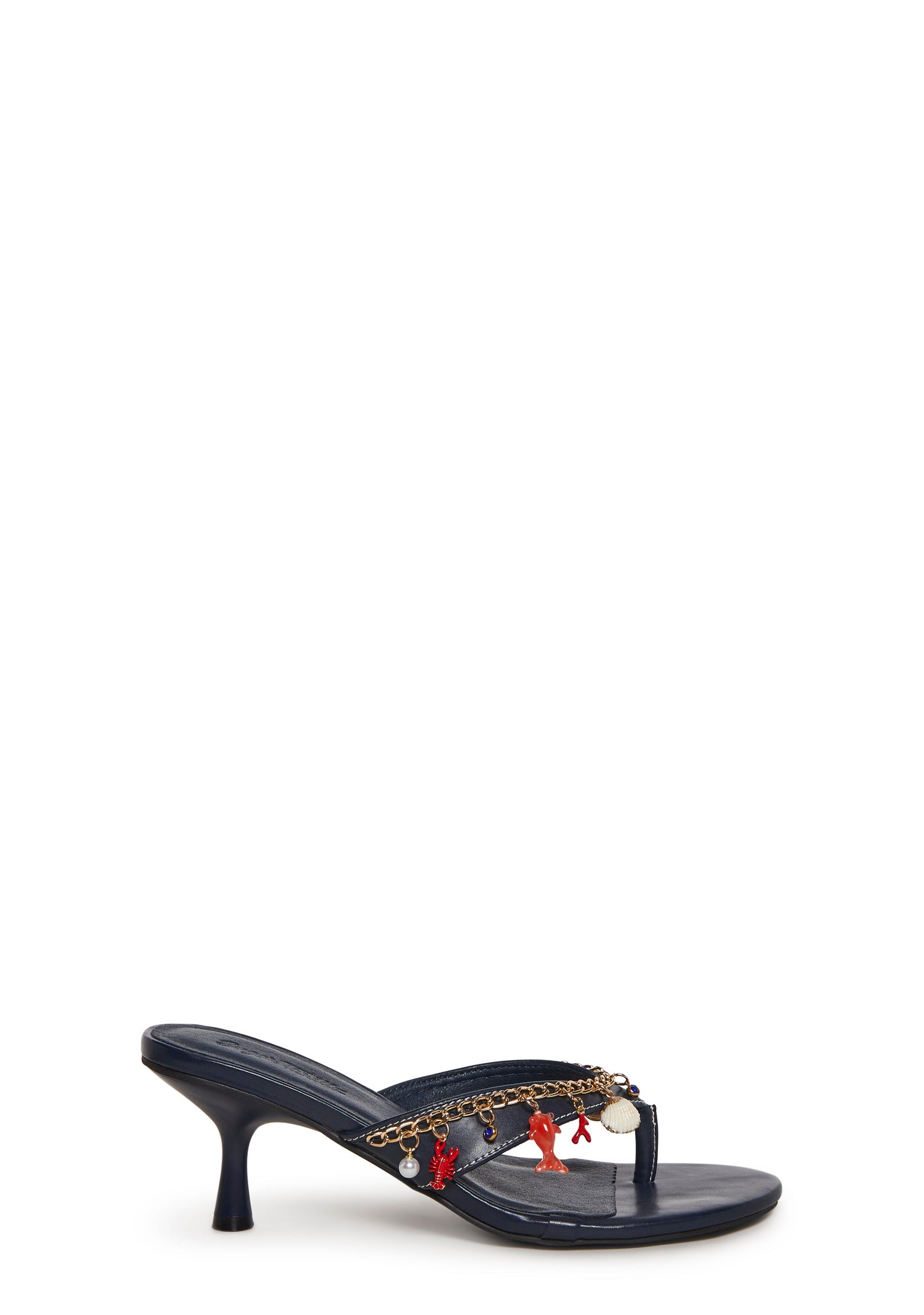 Mila Nautical Charm Thong Sandal - Navy